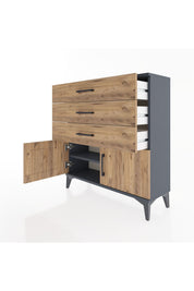 Arges Şifonyer Tek Raflı 3 Çekmeceli 2 Kapaklı 88x30x96 - S04M023V6A