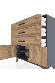 Arges Şifonyer Tek Raflı 3 Çekmeceli 2 Kapaklı 88x30x96 - S04M023V6A