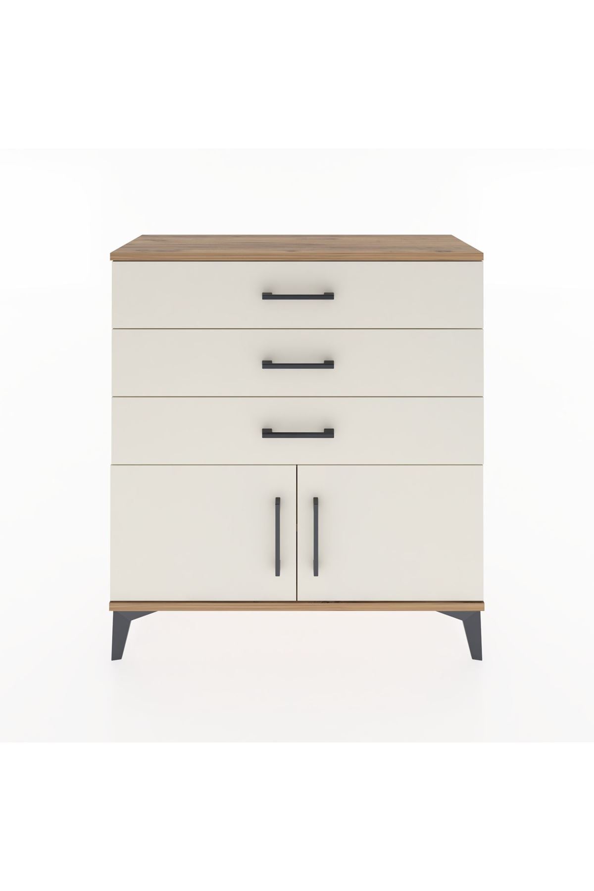 Arges Şifonyer Tek Raflı 3 Çekmeceli 2 Kapaklı 88x30x96 - S04M023V7A