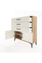 Arges Şifonyer Tek Raflı 3 Çekmeceli 2 Kapaklı 88x30x96 - S04M023V7A