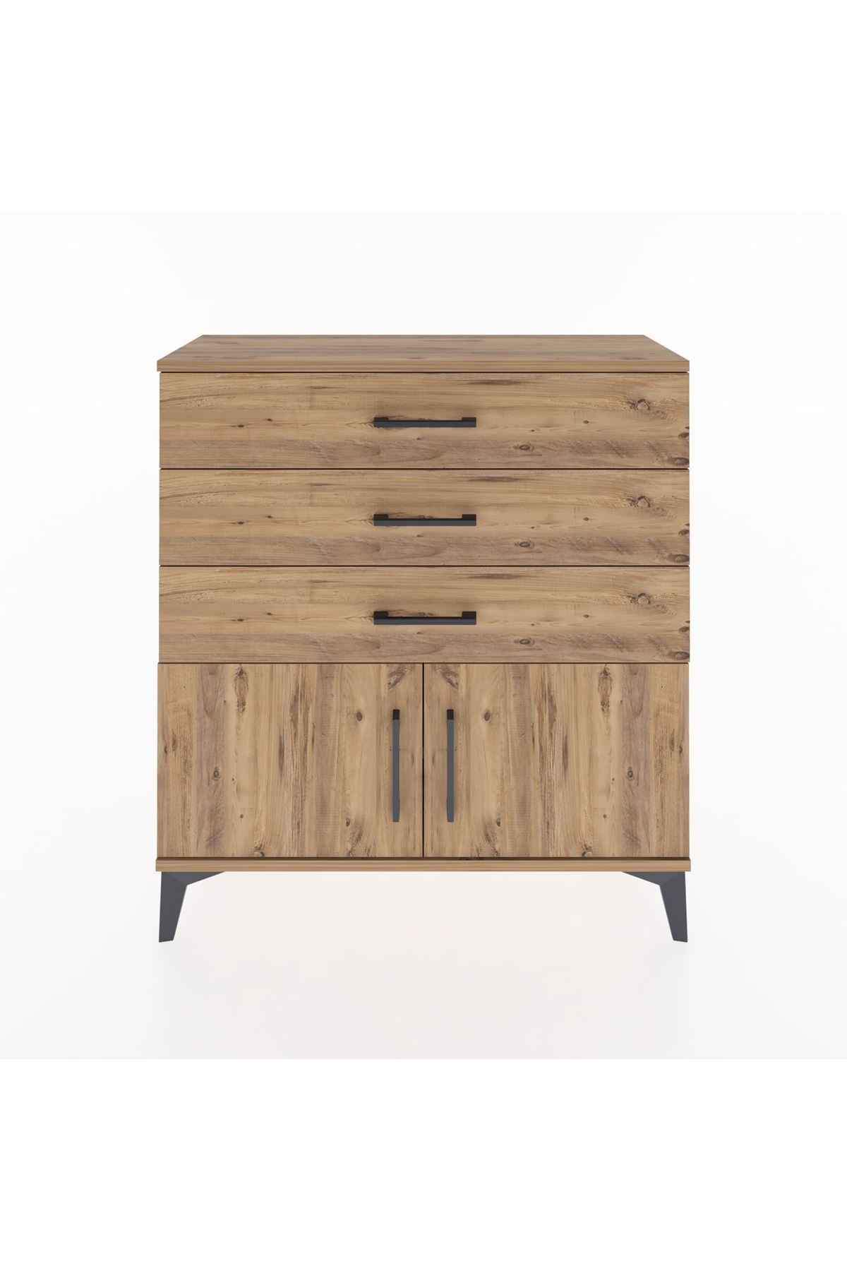 Arges Şifonyer Tek Raflı 3 Çekmeceli 2 Kapaklı 88x30x96 - S04M023V9A