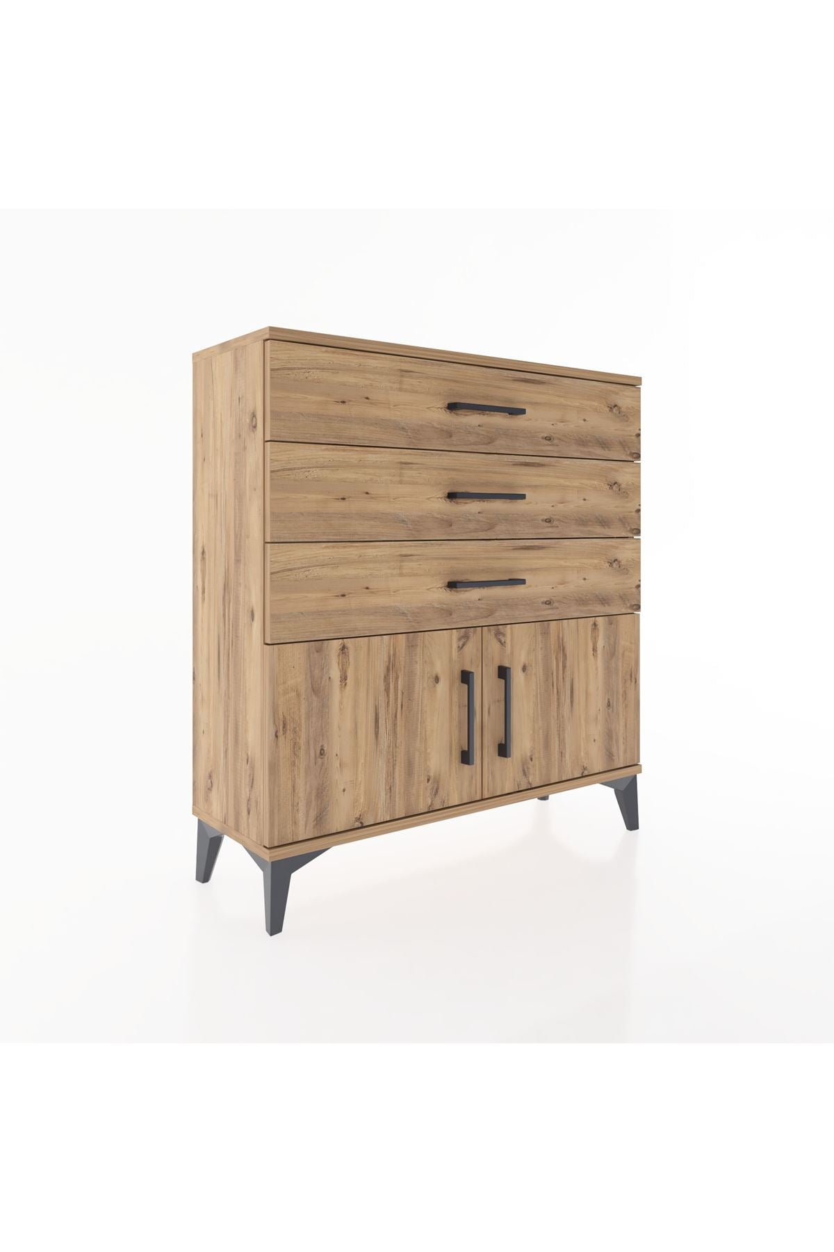 Arges Şifonyer Tek Raflı 3 Çekmeceli 2 Kapaklı 88x30x96 - S04M023V9A