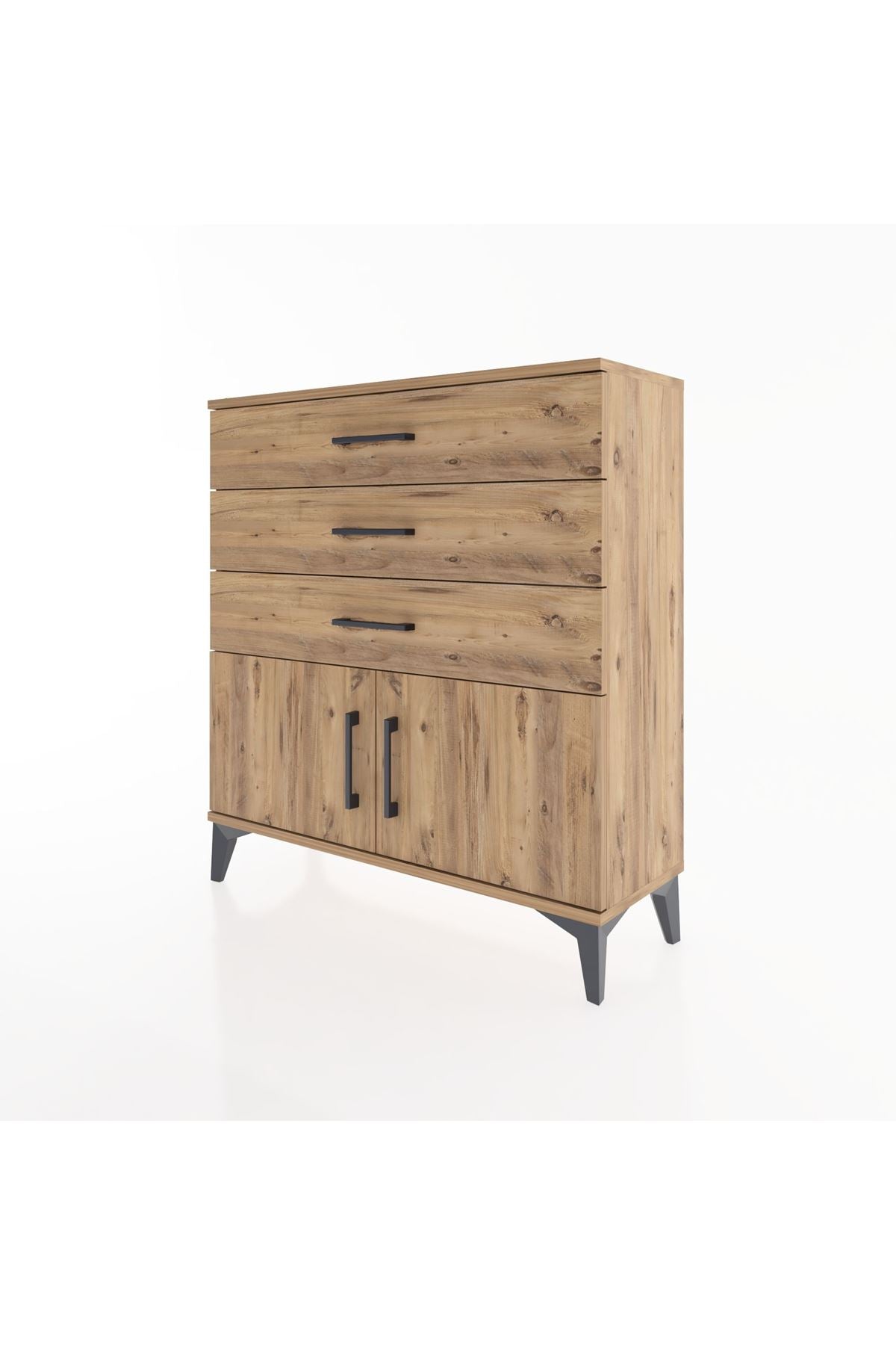 Arges Şifonyer Tek Raflı 3 Çekmeceli 2 Kapaklı 88x30x96 - S04M023V9A