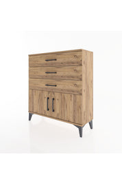 Arges Şifonyer Tek Raflı 3 Çekmeceli 2 Kapaklı 88x30x96 - S04M023V9A