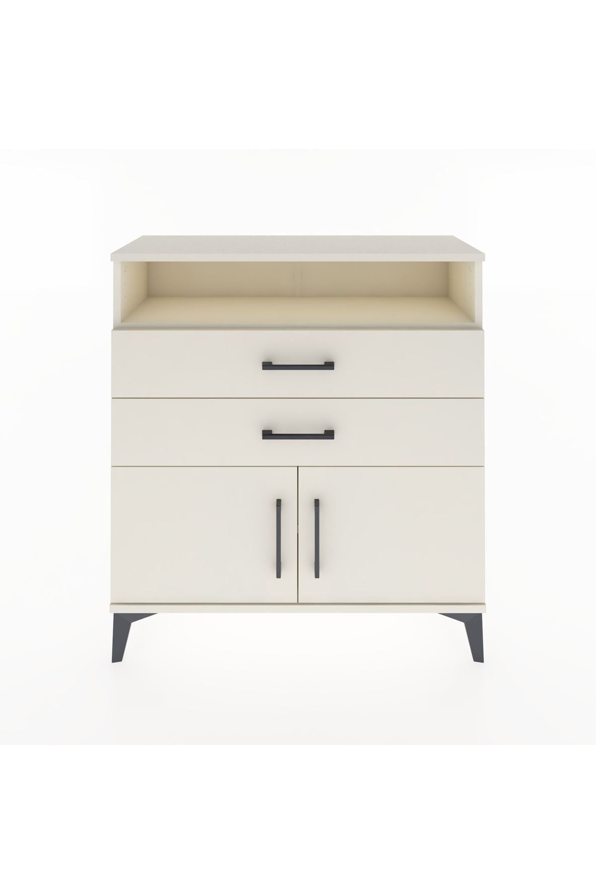 Arges Şifonyer 2 Raflı 2 Çekmeceli 2 Kapaklı 88x30x96 - S04M024V1A