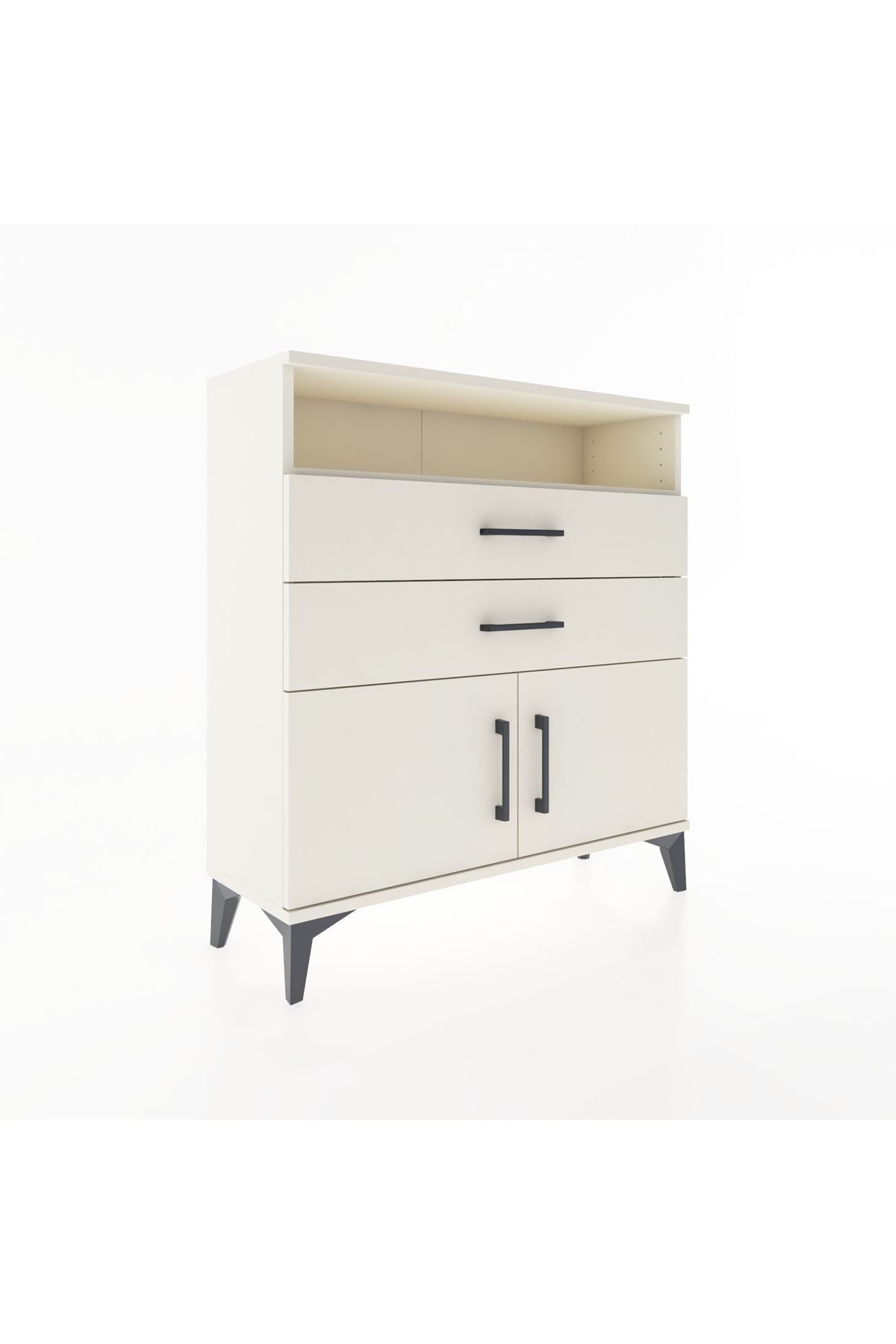 Arges Şifonyer 2 Raflı 2 Çekmeceli 2 Kapaklı 88x30x96 - S04M024V1A