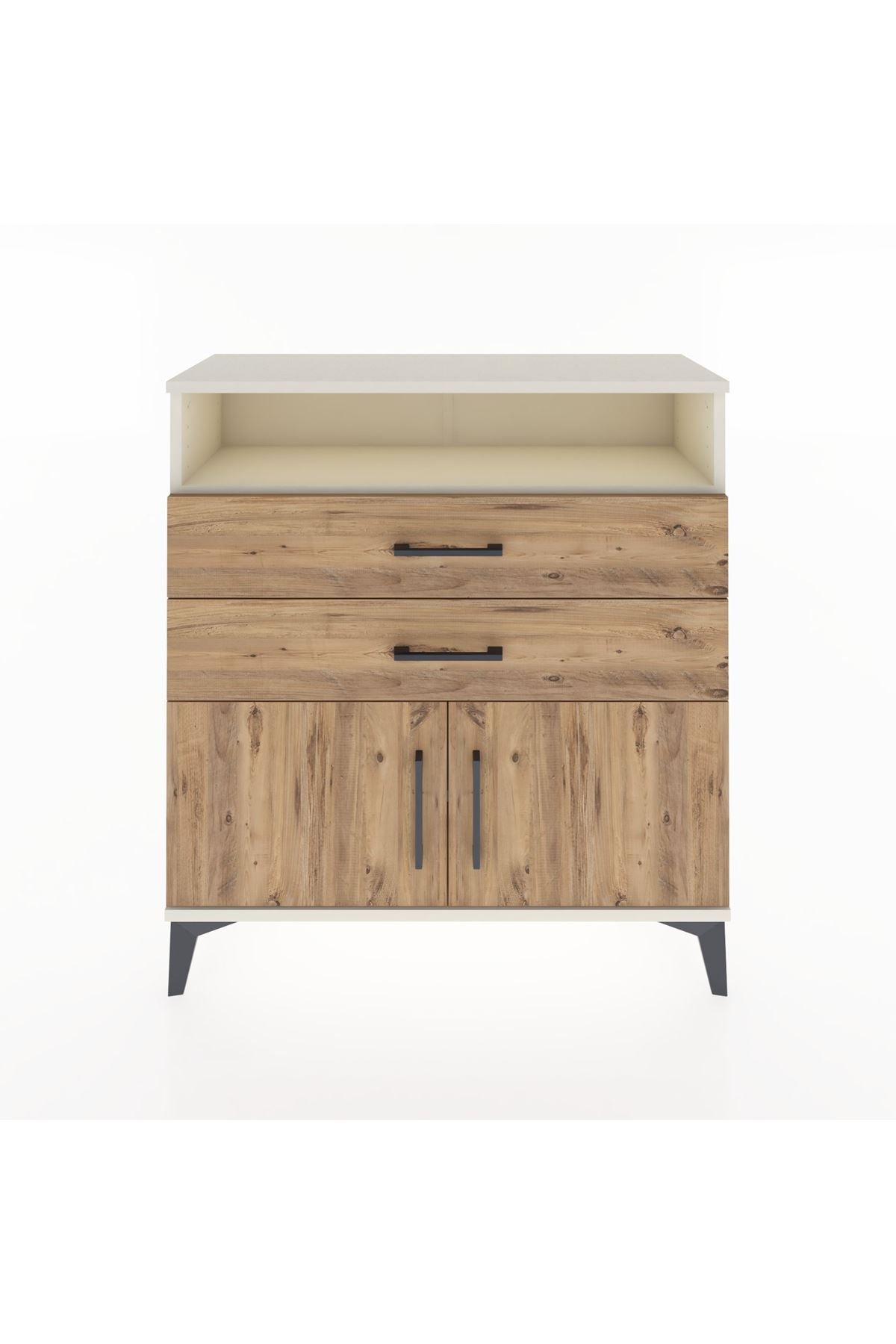Arges Şifonyer 2 Raflı 2 Çekmeceli 2 Kapaklı 88x30x96 - S04M024V3A