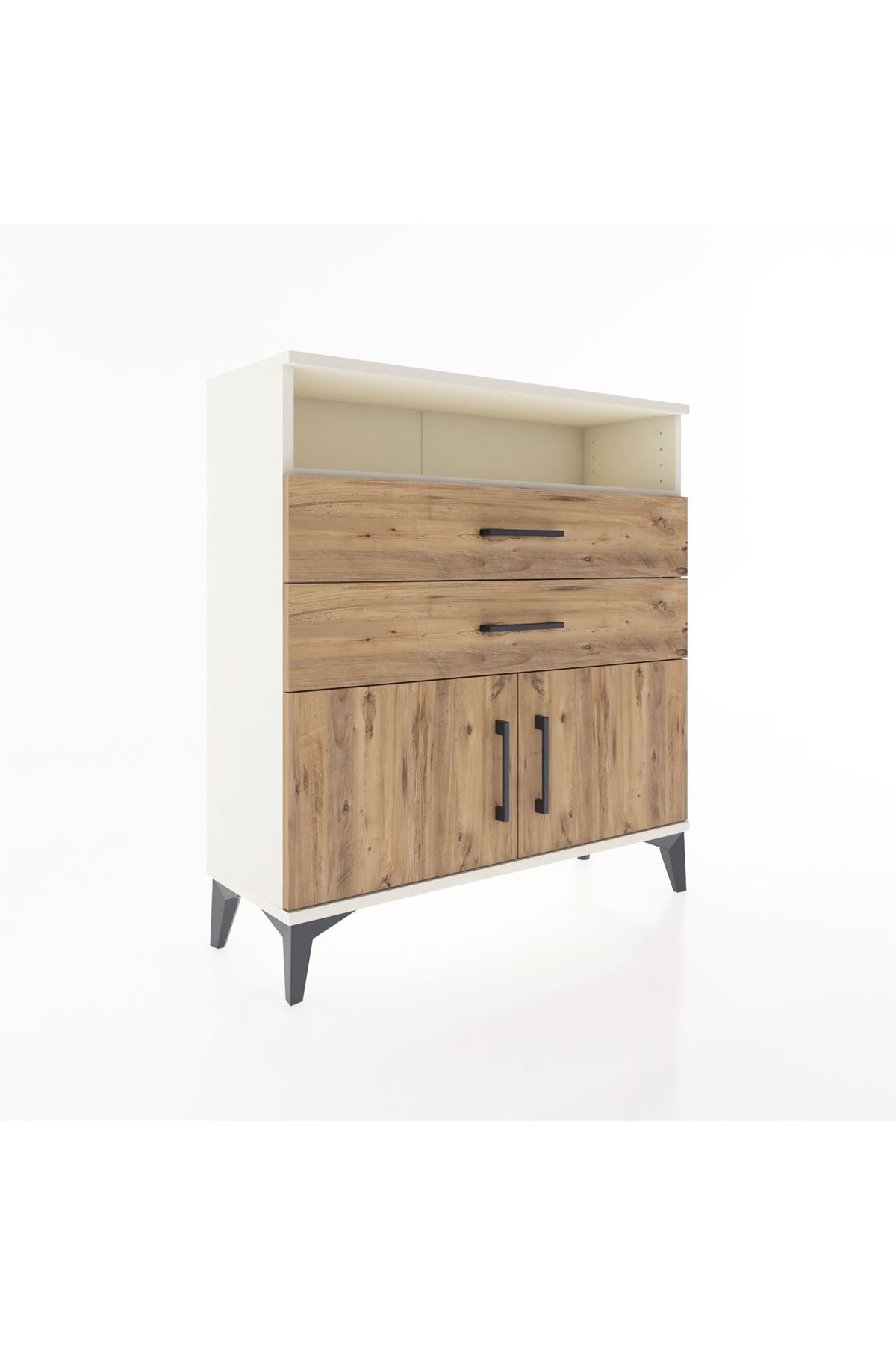 Arges Şifonyer 2 Raflı 2 Çekmeceli 2 Kapaklı 88x30x96 - S04M024V3A