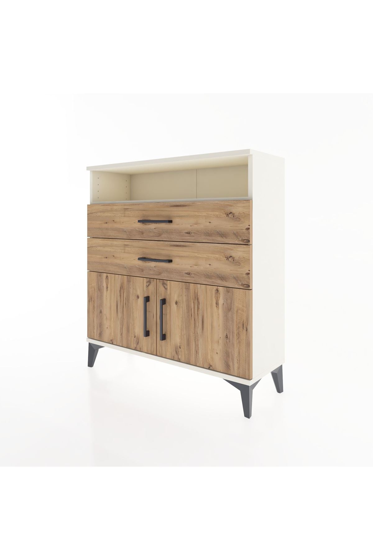 Arges Şifonyer 2 Raflı 2 Çekmeceli 2 Kapaklı 88x30x96 - S04M024V3A