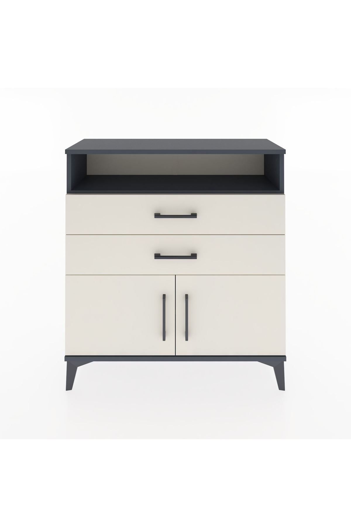 Arges Şifonyer 2 Raflı 2 Çekmeceli 2 Kapaklı 88x30x96 - S04M024V4A
