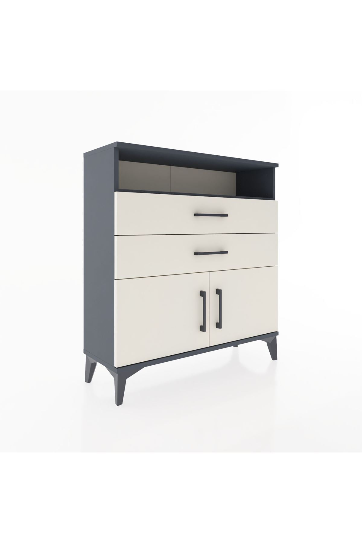 Arges Şifonyer 2 Raflı 2 Çekmeceli 2 Kapaklı 88x30x96 - S04M024V4A