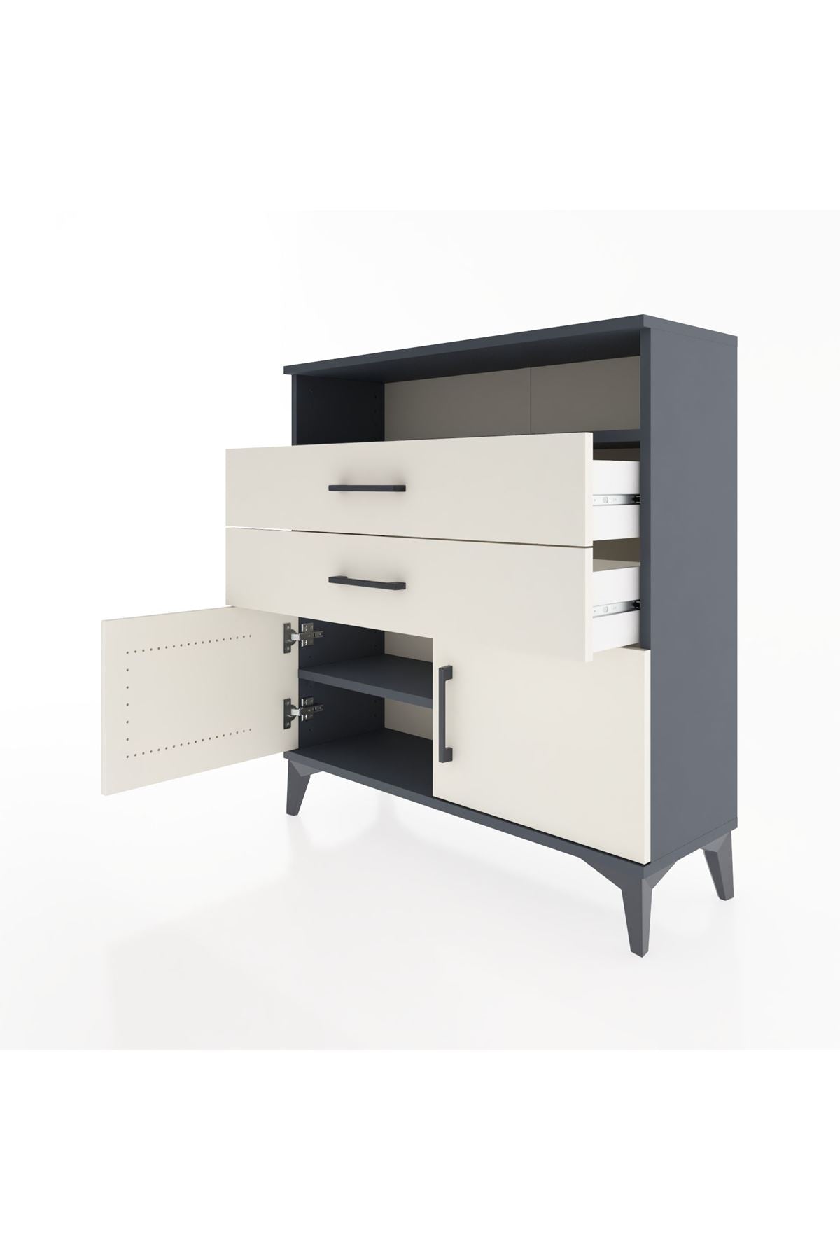 Arges Şifonyer 2 Raflı 2 Çekmeceli 2 Kapaklı 88x30x96 - S04M024V4A
