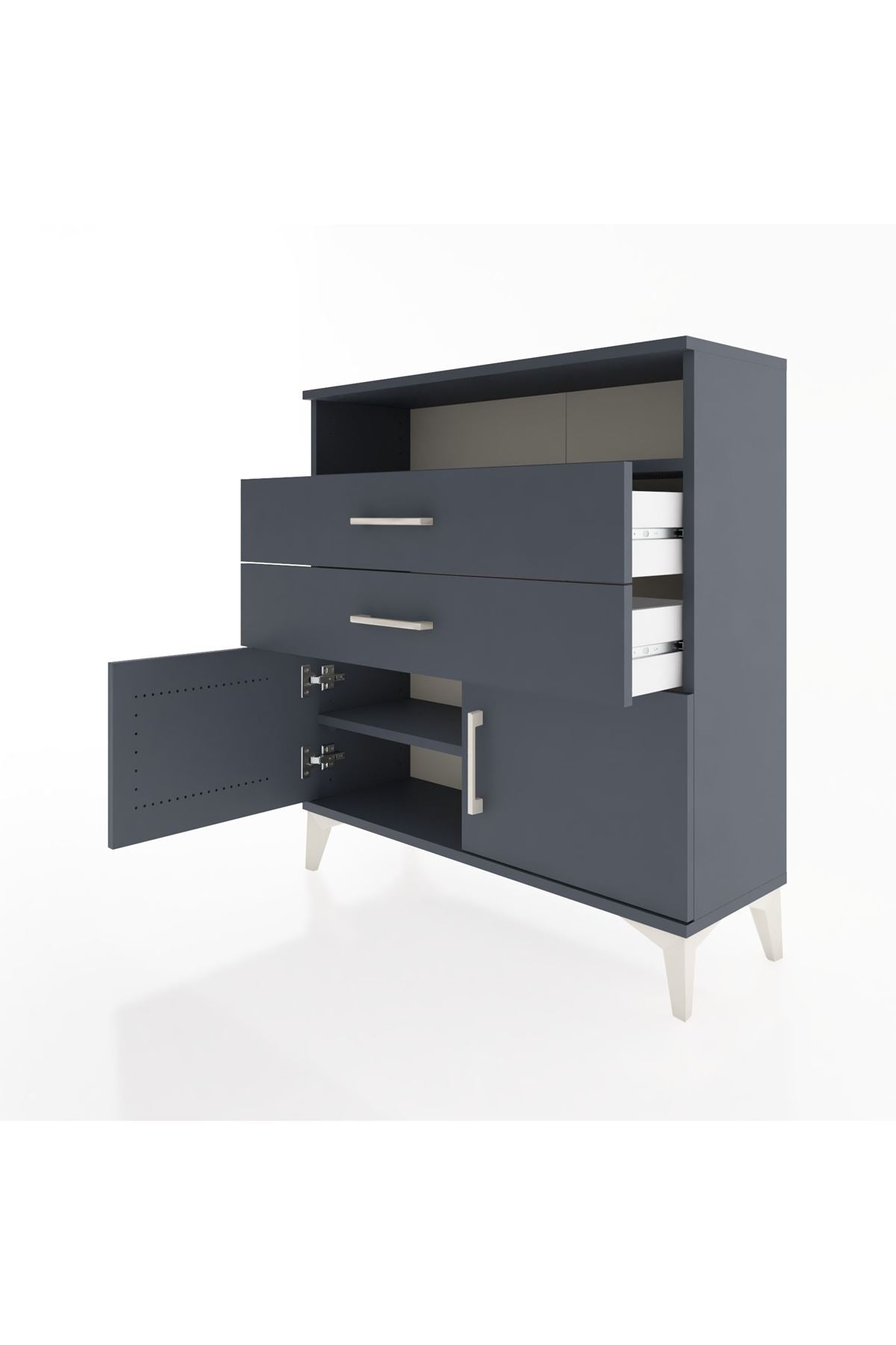 Arges Şifonyer 2 Raflı 2 Çekmeceli 2 Kapaklı 88x30x96 - S04M024V5A