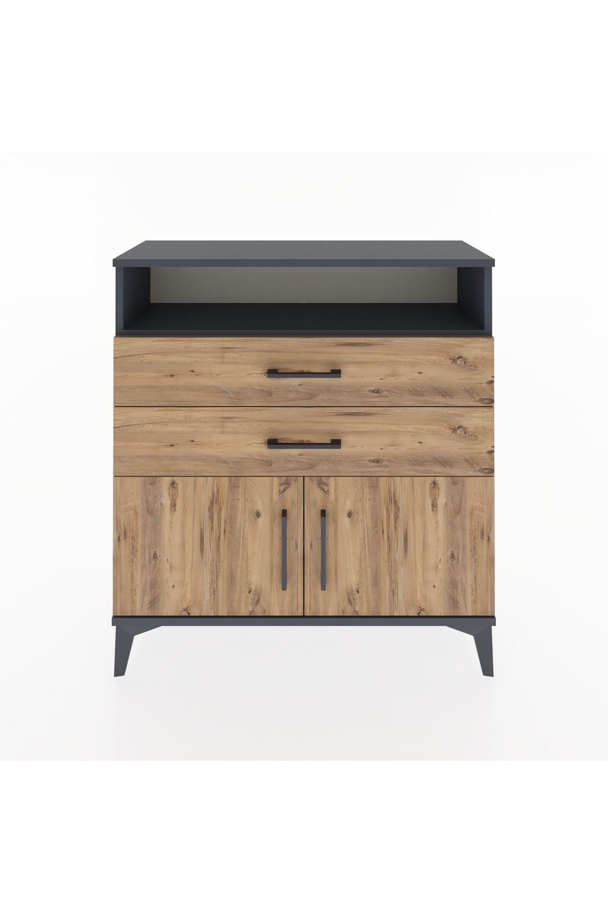 Arges Şifonyer 2 Raflı 2 Çekmeceli 2 Kapaklı 88x30x96 - S04M024V6A