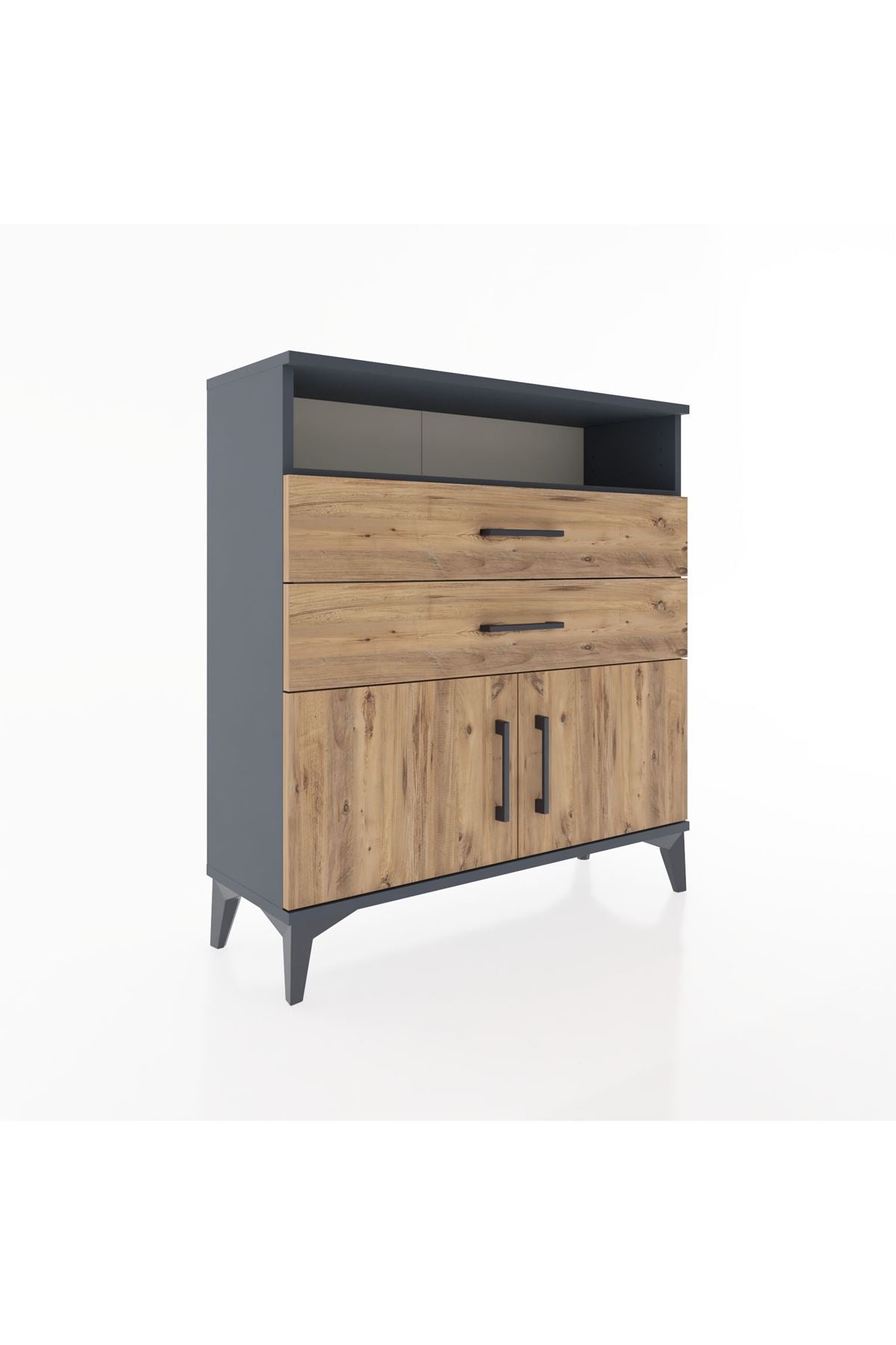 Arges Şifonyer 2 Raflı 2 Çekmeceli 2 Kapaklı 88x30x96 - S04M024V6A