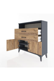 Arges Şifonyer 2 Raflı 2 Çekmeceli 2 Kapaklı 88x30x96 - S04M024V6A