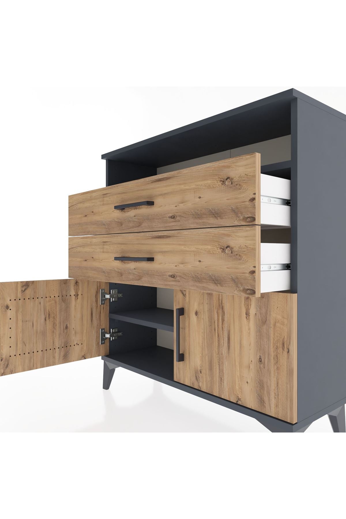 Arges Şifonyer 2 Raflı 2 Çekmeceli 2 Kapaklı 88x30x96 - S04M024V6A