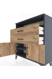 Arges Şifonyer 2 Raflı 2 Çekmeceli 2 Kapaklı 88x30x96 - S04M024V6A
