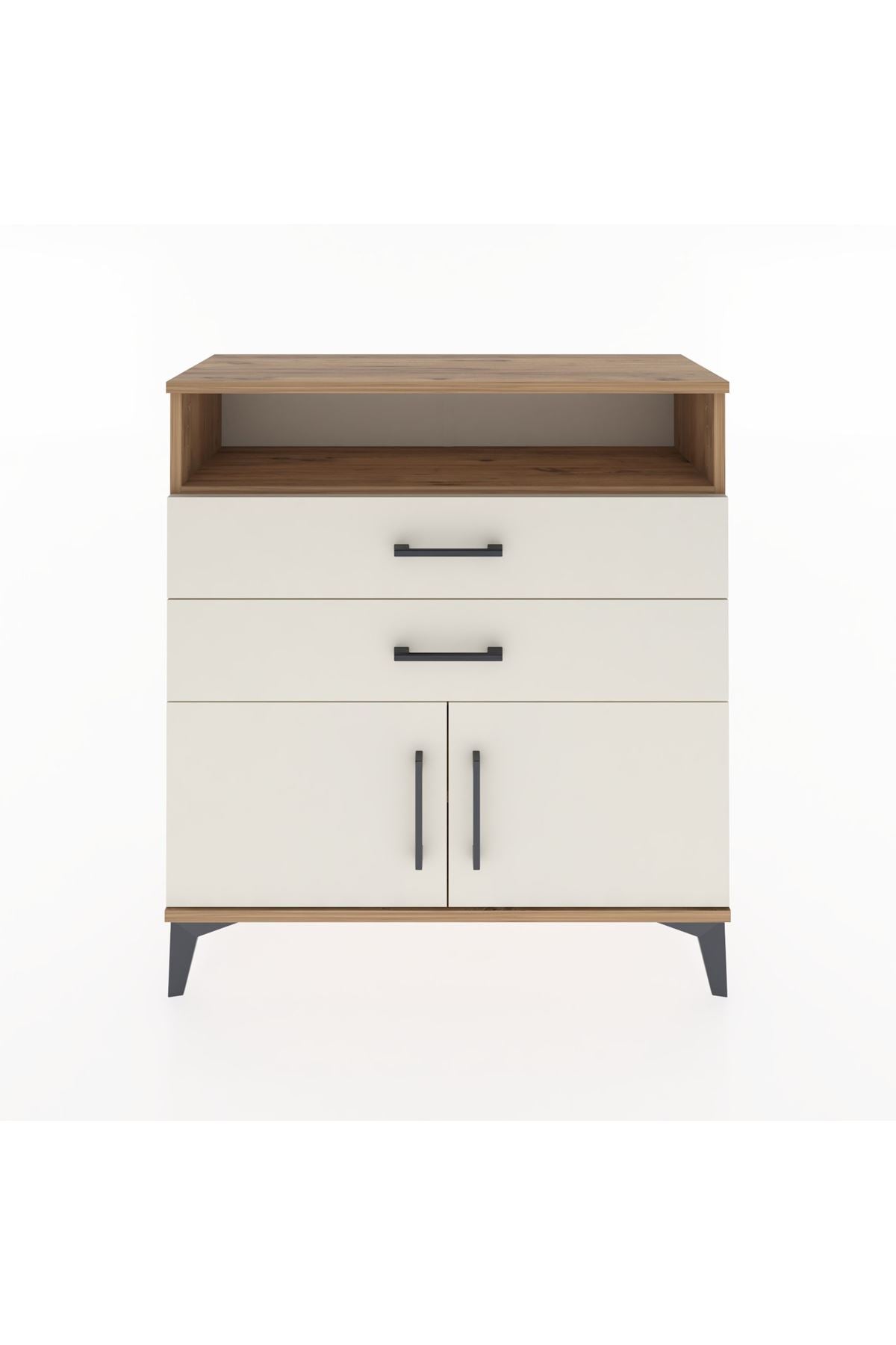 Arges Şifonyer 2 Raflı 2 Çekmeceli 2 Kapaklı 88x30x96 - S04M024V7A