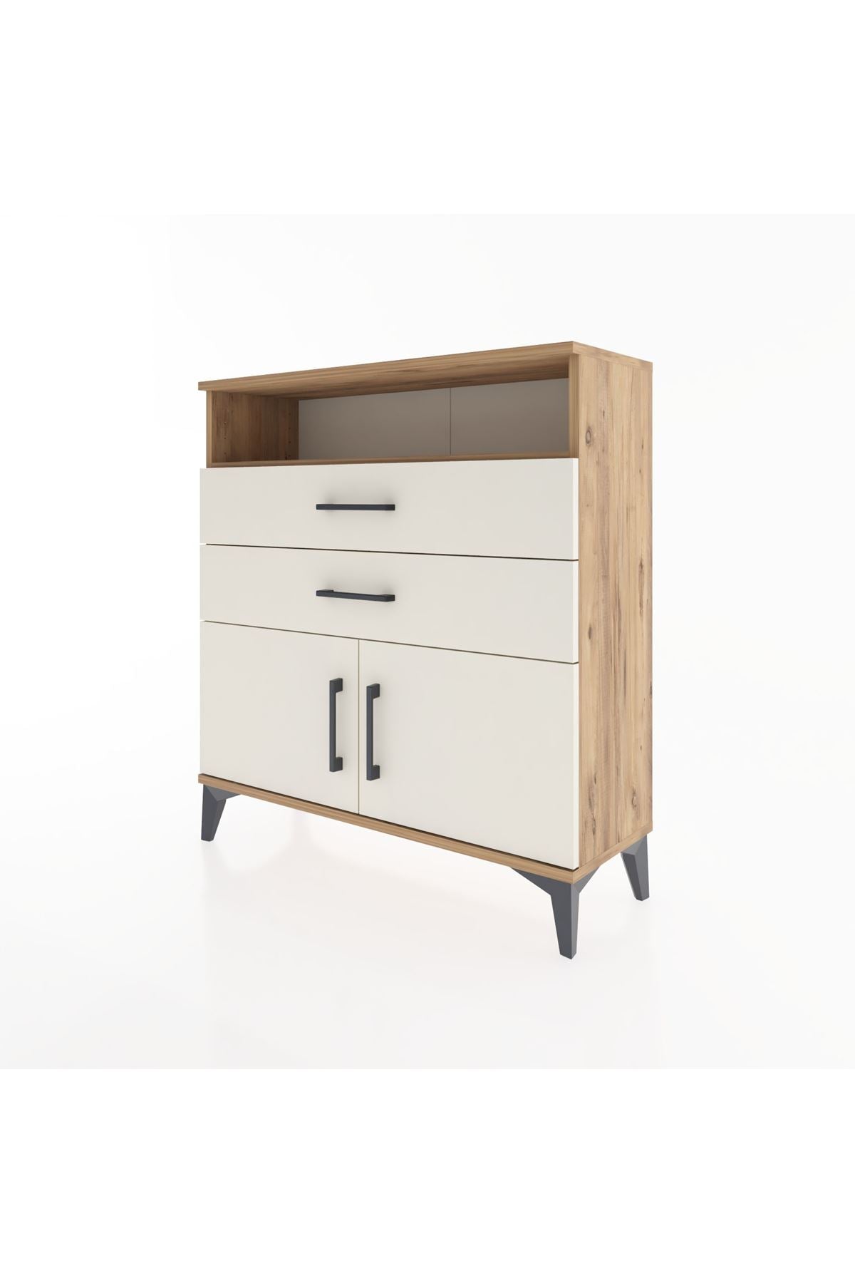 Arges Şifonyer 2 Raflı 2 Çekmeceli 2 Kapaklı 88x30x96 - S04M024V7A