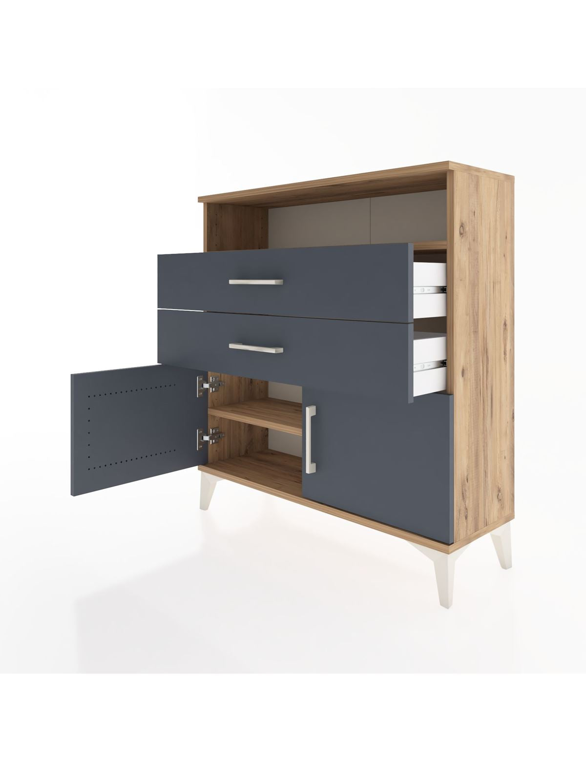 Arges Şifonyer 2 Raflı 2 Çekmeceli 2 Kapaklı 88x30x96 - S04M024V8A