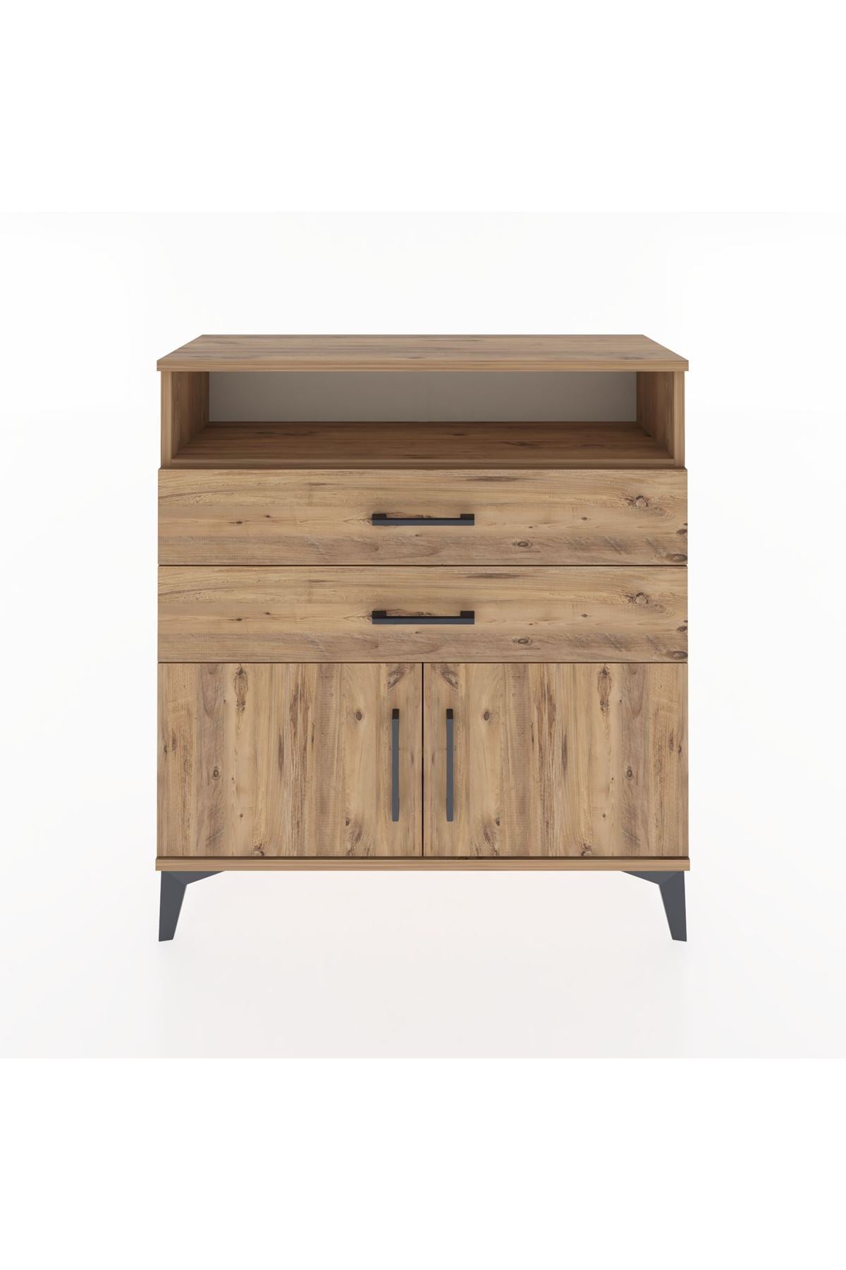 Arges Şifonyer 2 Raflı 2 Çekmeceli 2 Kapaklı 88x30x96 - S04M024V9A