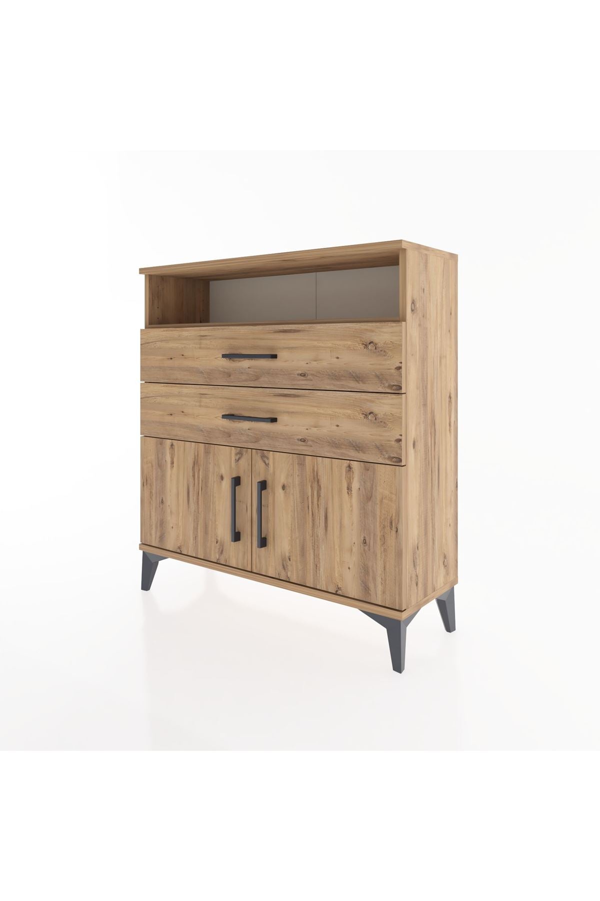 Arges Şifonyer 2 Raflı 2 Çekmeceli 2 Kapaklı 88x30x96 - S04M024V9A