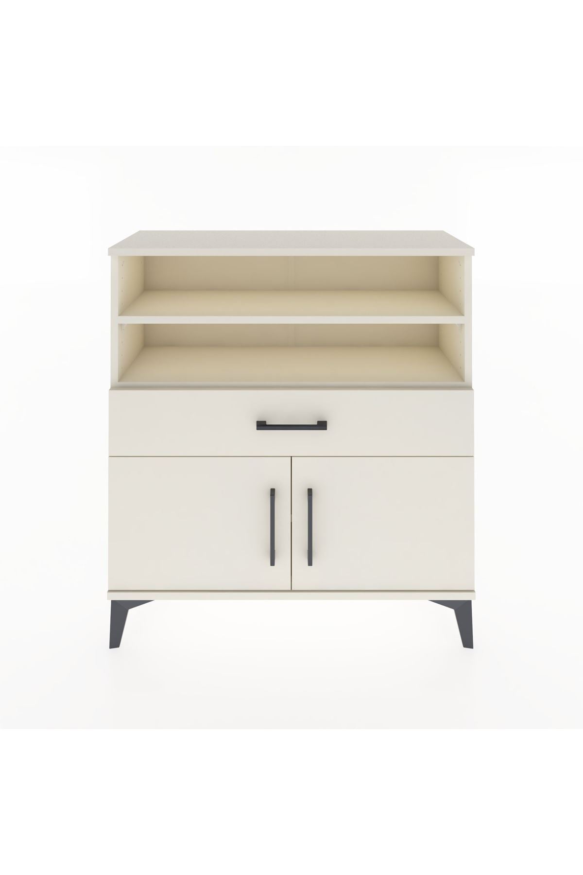 Arges Şifonyer 3 Raflı Tek Çekmeceli 2 Kapaklı 88x30x96 - S04M025V1A