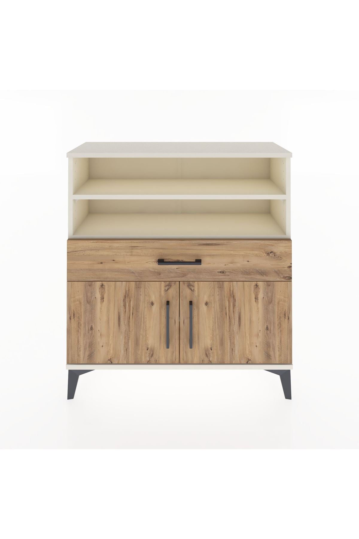 Arges Şifonyer 3 Raflı Tek Çekmeceli 2 Kapaklı 88x30x96 - S04M025V3A