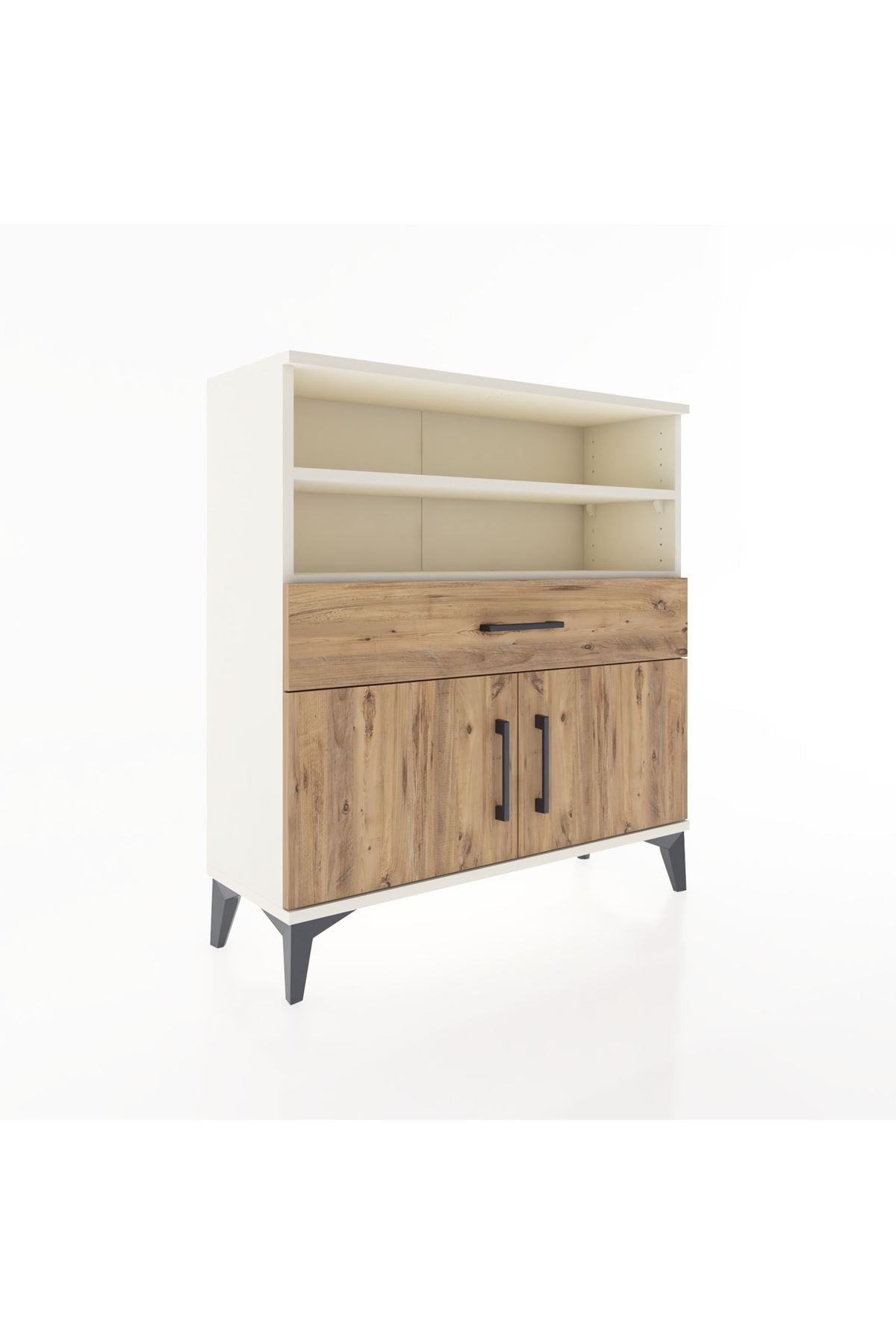 Arges Şifonyer 3 Raflı Tek Çekmeceli 2 Kapaklı 88x30x96 - S04M025V3A