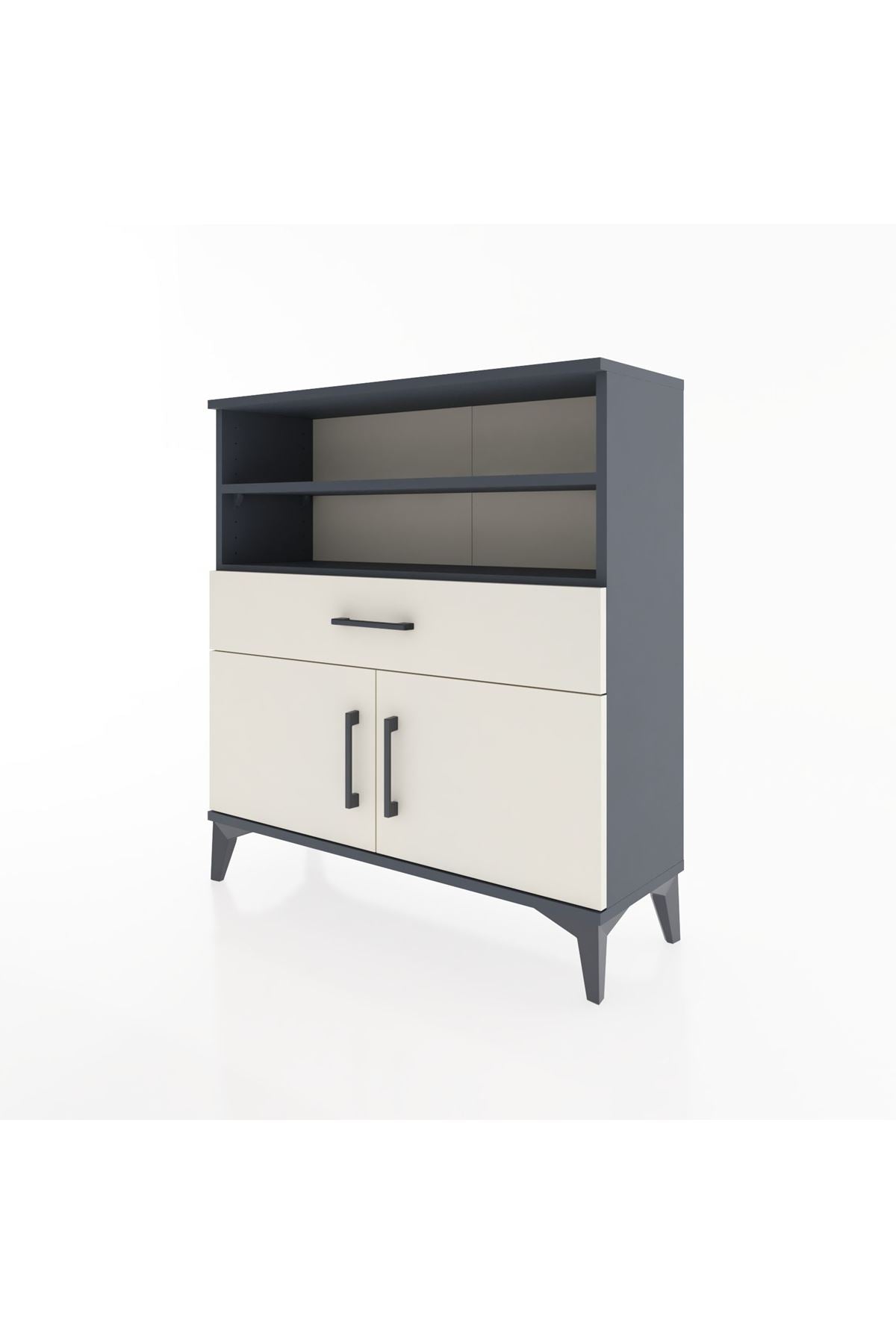 Arges Şifonyer 3 Raflı Tek Çekmeceli 2 Kapaklı 88x30x96 - S04M025V4A
