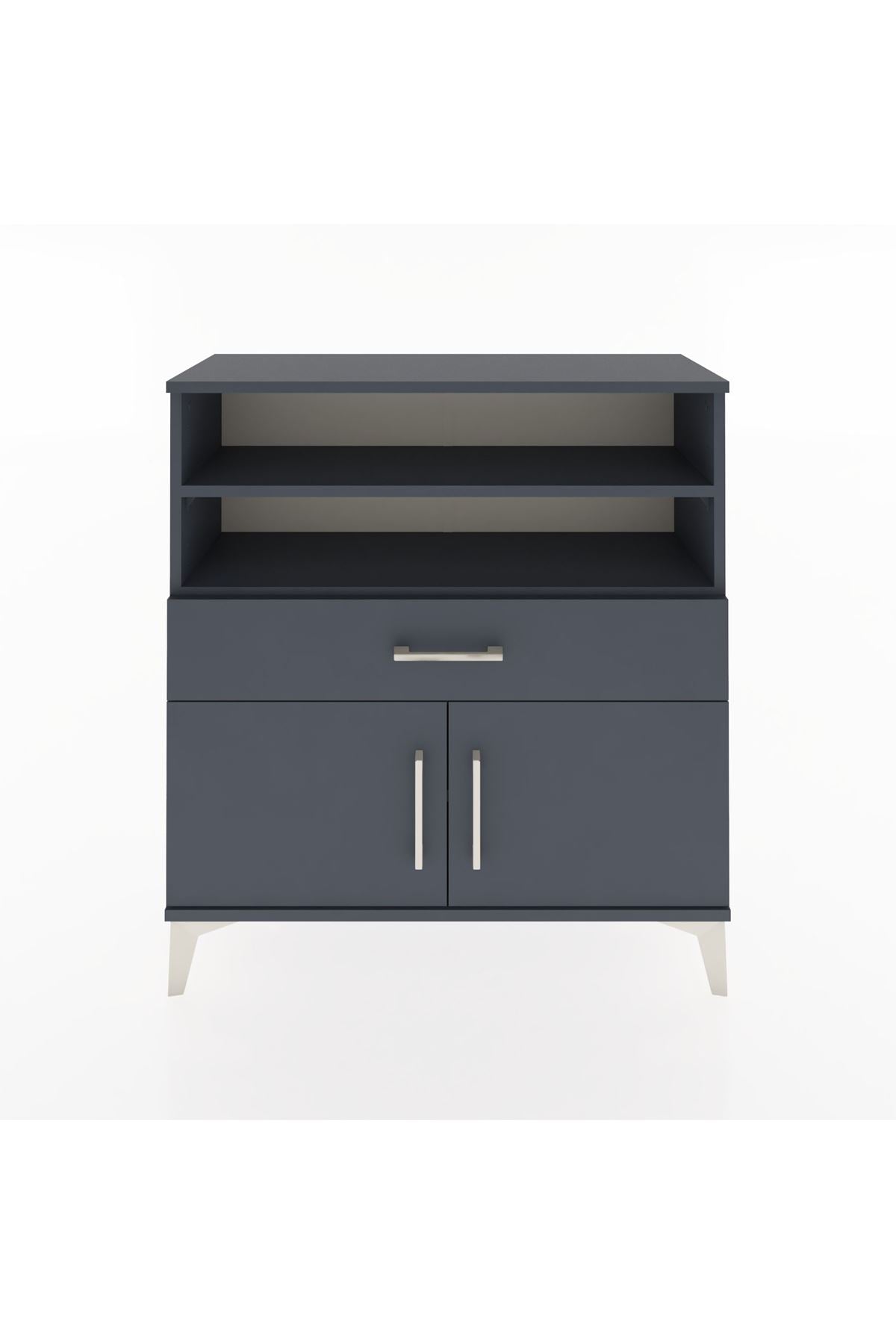 Arges Şifonyer 3 Raflı Tek Çekmeceli 2 Kapaklı 88x30x96 - S04M025V5A