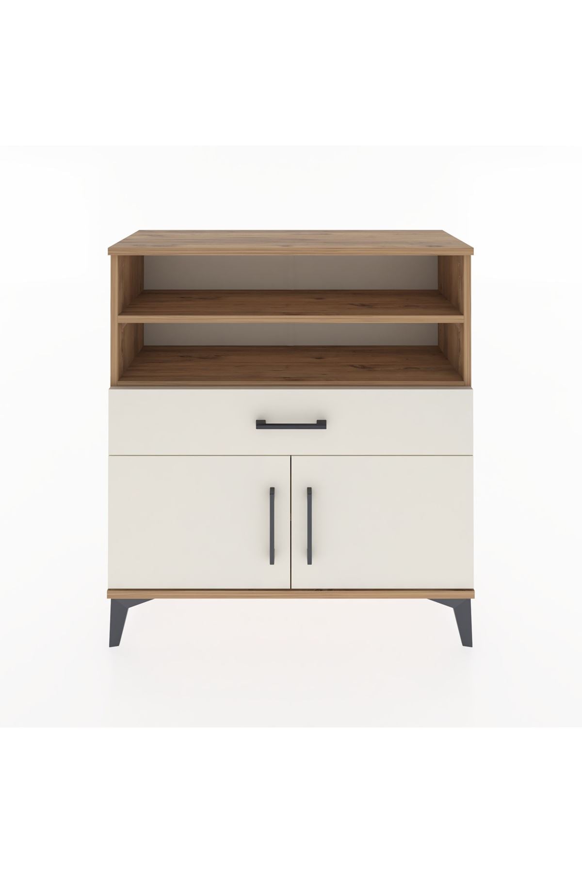 Arges Şifonyer 3 Raflı Tek Çekmeceli 2 Kapaklı 88x30x96 - S04M025V7A