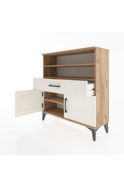 Arges Şifonyer 3 Raflı Tek Çekmeceli 2 Kapaklı 88x30x96 - S04M025V7A