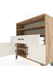 Arges Şifonyer 3 Raflı Tek Çekmeceli 2 Kapaklı 88x30x96 - S04M025V7A