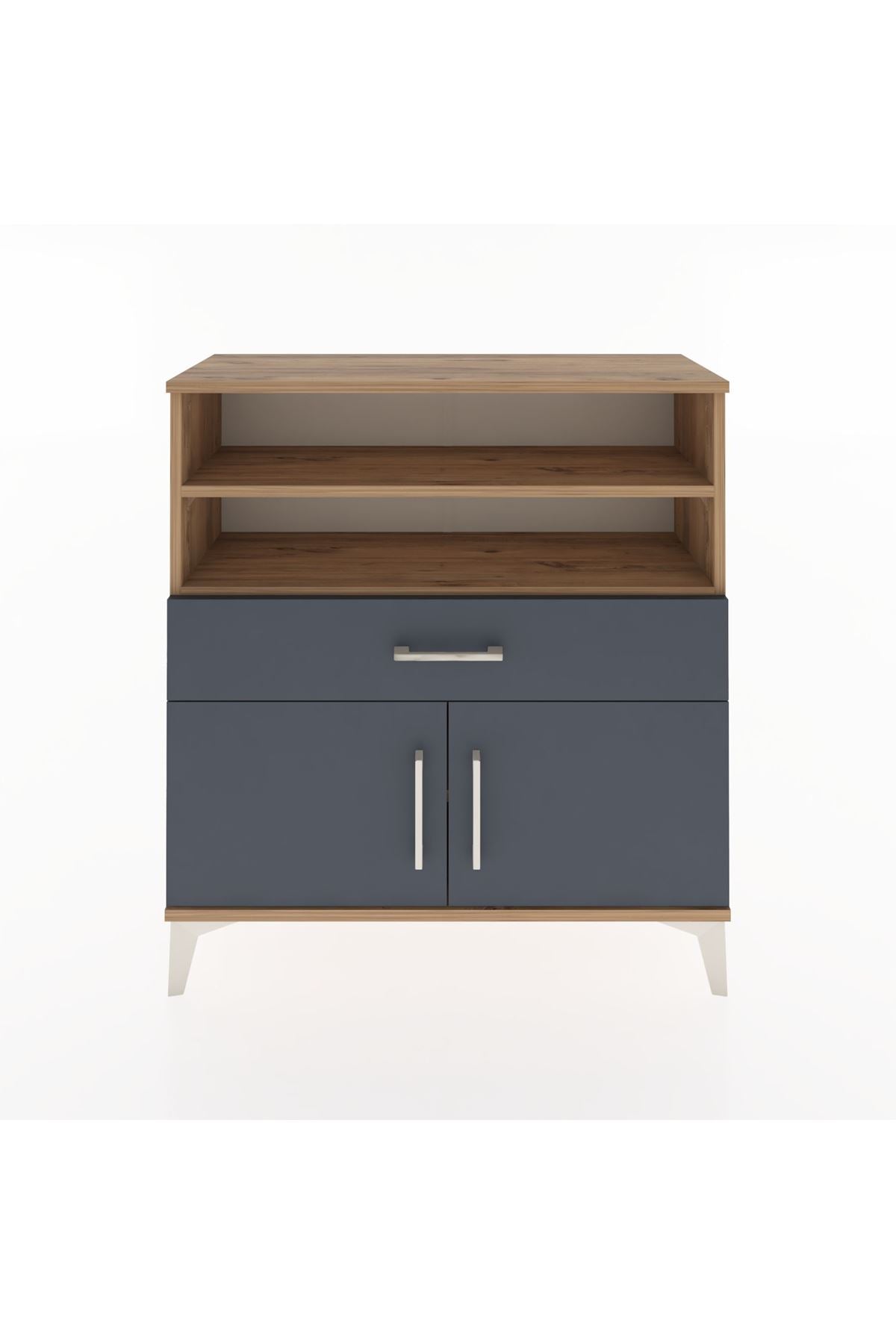 Arges Şifonyer 3 Raflı Tek Çekmeceli 2 Kapaklı 88x30x96 - S04M025V8A
