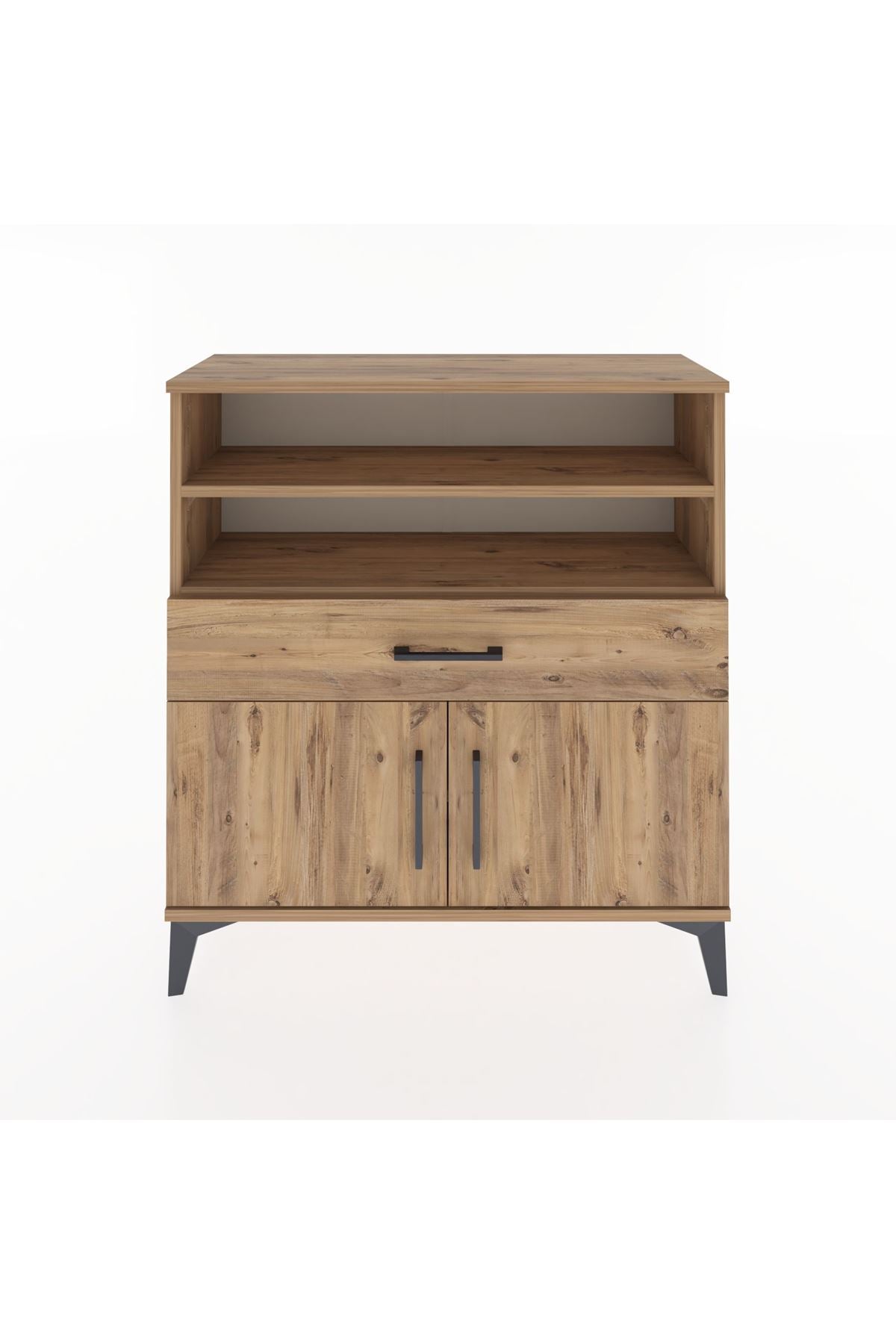 Arges Şifonyer 3 Raflı Tek Çekmeceli 2 Kapaklı 88x30x96 - S04M025V9A