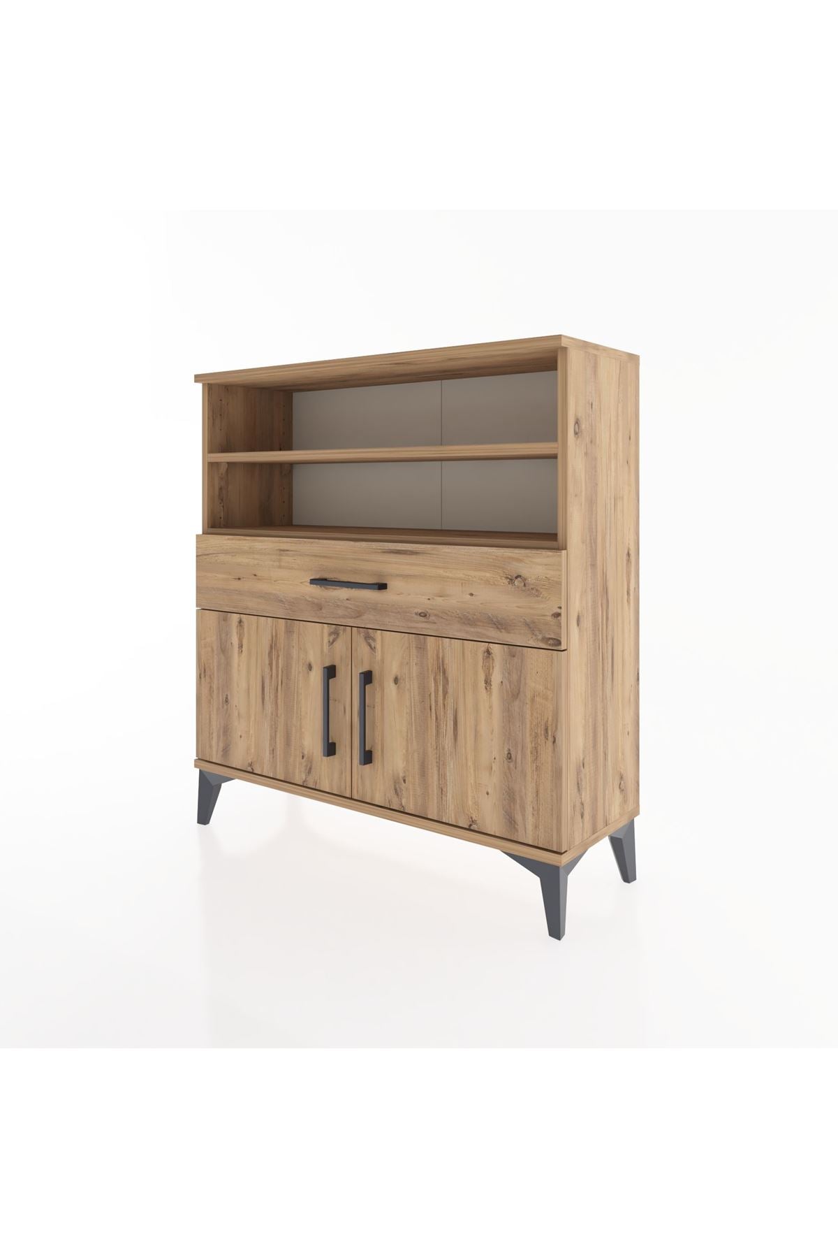 Arges Şifonyer 3 Raflı Tek Çekmeceli 2 Kapaklı 88x30x96 - S04M025V9A