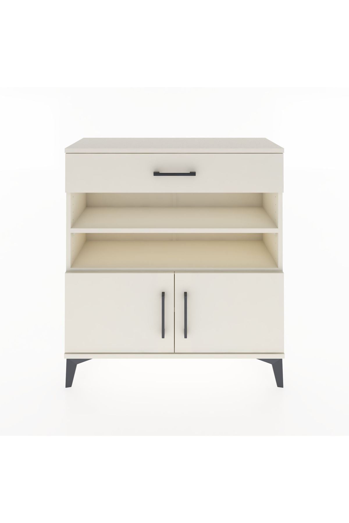 Arges Şifonyer 3 Raflı Tek Çekmeceli 2 Kapaklı 88x30x96 - S04M026V1A