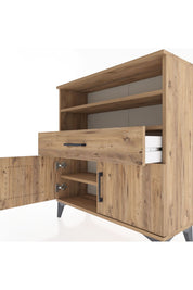 Arges Şifonyer 3 Raflı Tek Çekmeceli 2 Kapaklı 88x30x96 - S04M025V9A