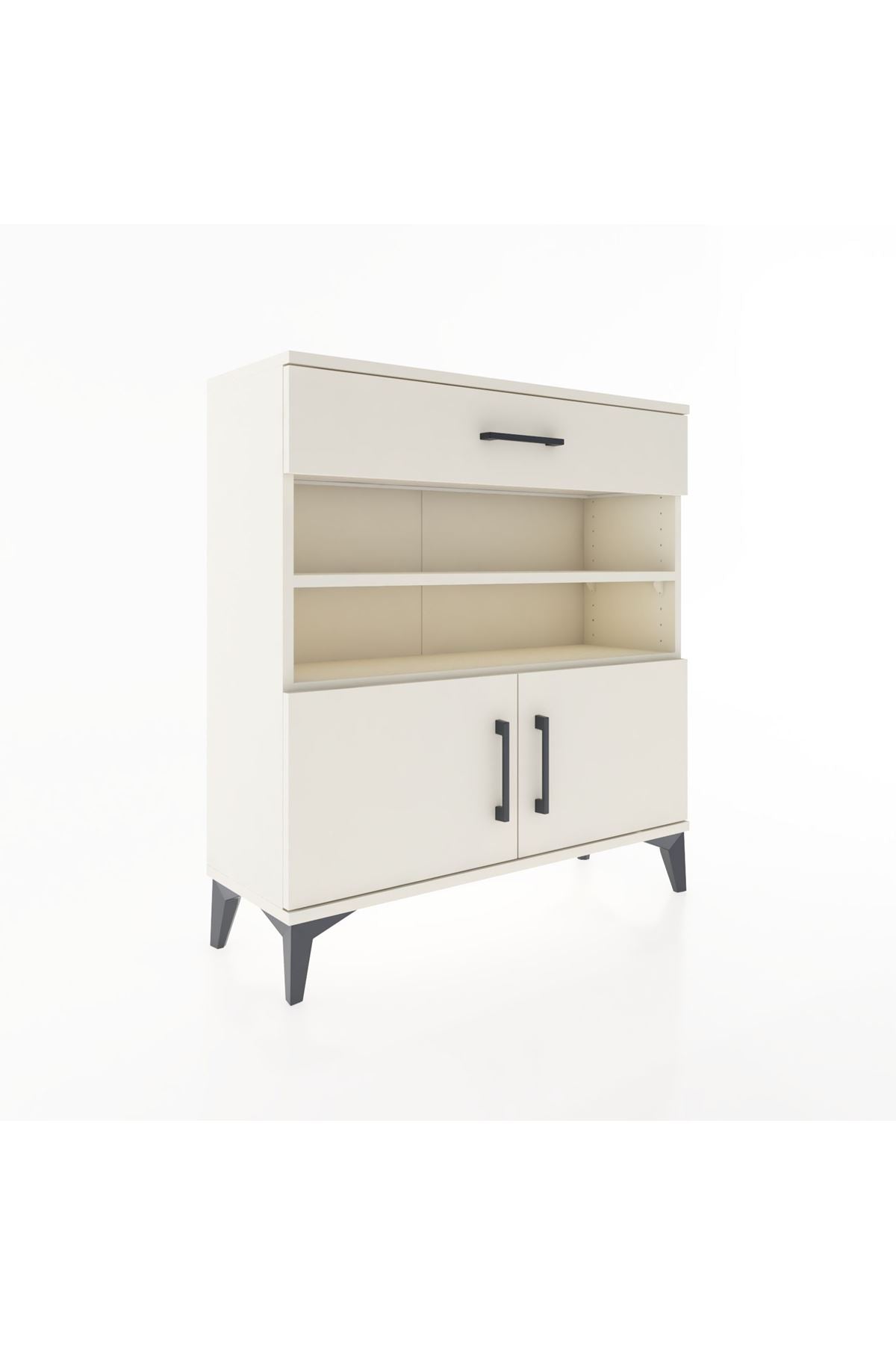 Arges Şifonyer 3 Raflı Tek Çekmeceli 2 Kapaklı 88x30x96 - S04M026V1A
