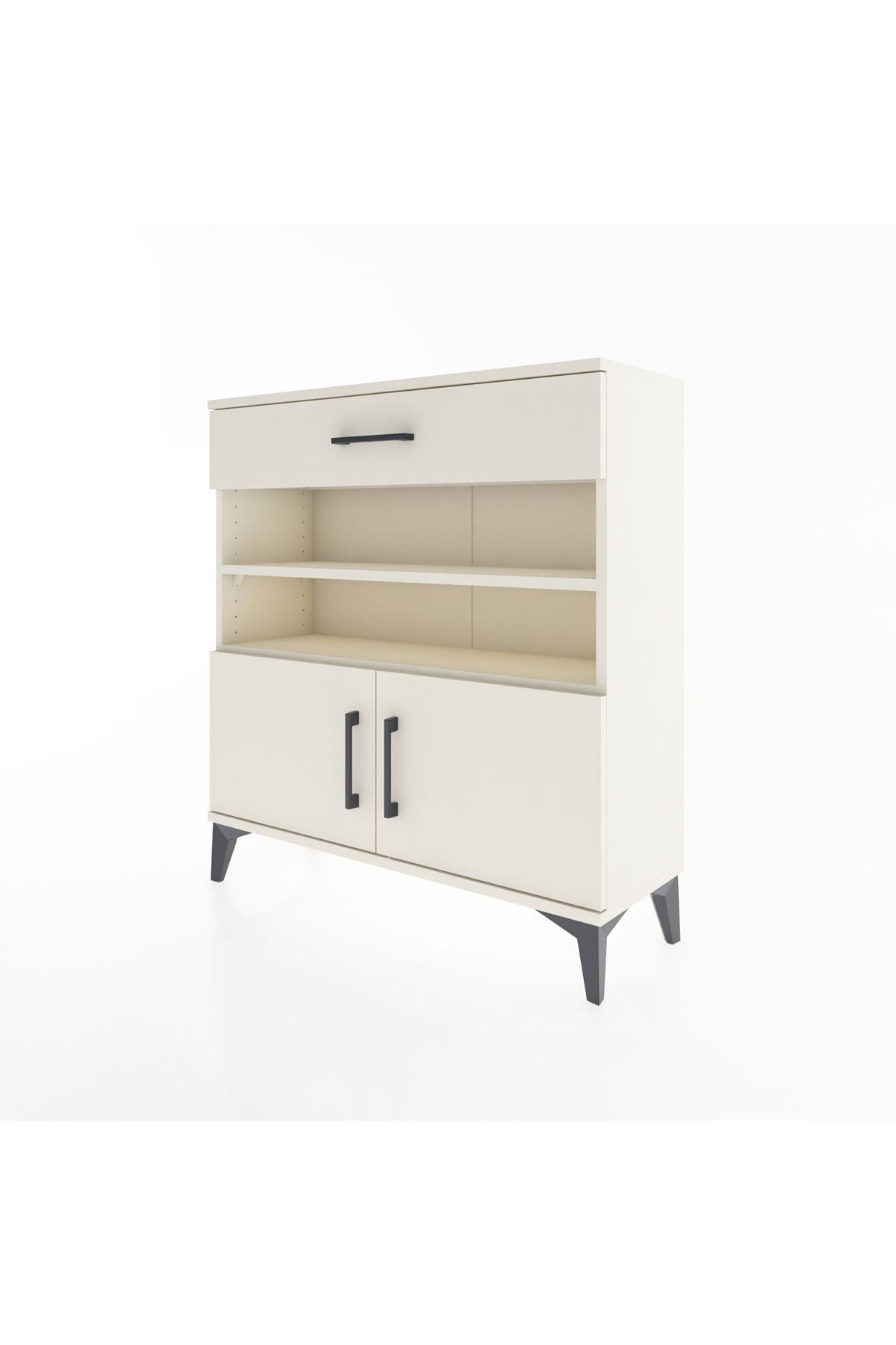 Arges Şifonyer 3 Raflı Tek Çekmeceli 2 Kapaklı 88x30x96 - S04M026V1A