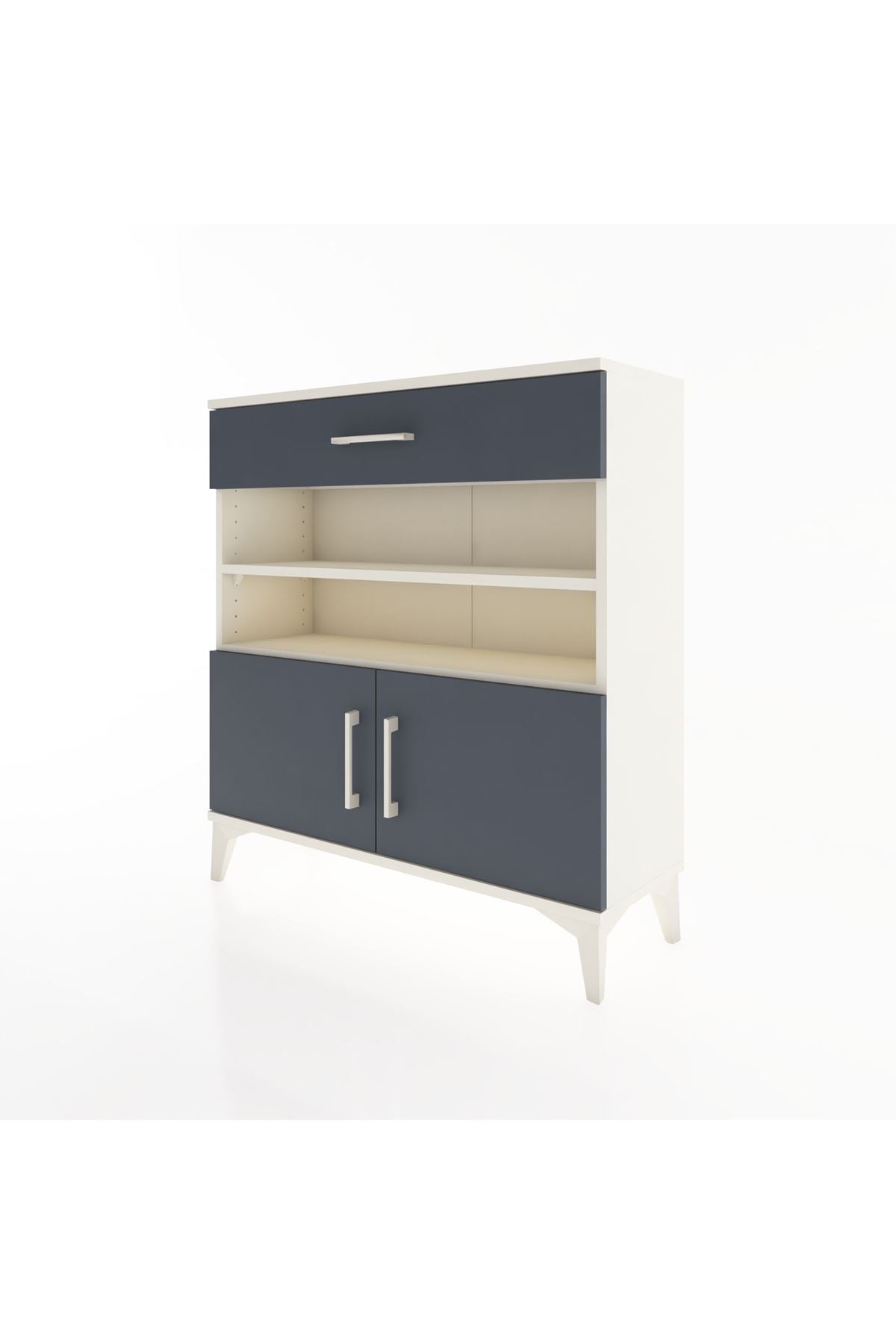 Arges Şifonyer 3 Raflı Tek Çekmeceli 2 Kapaklı 88x30x96 - S04M026V2A