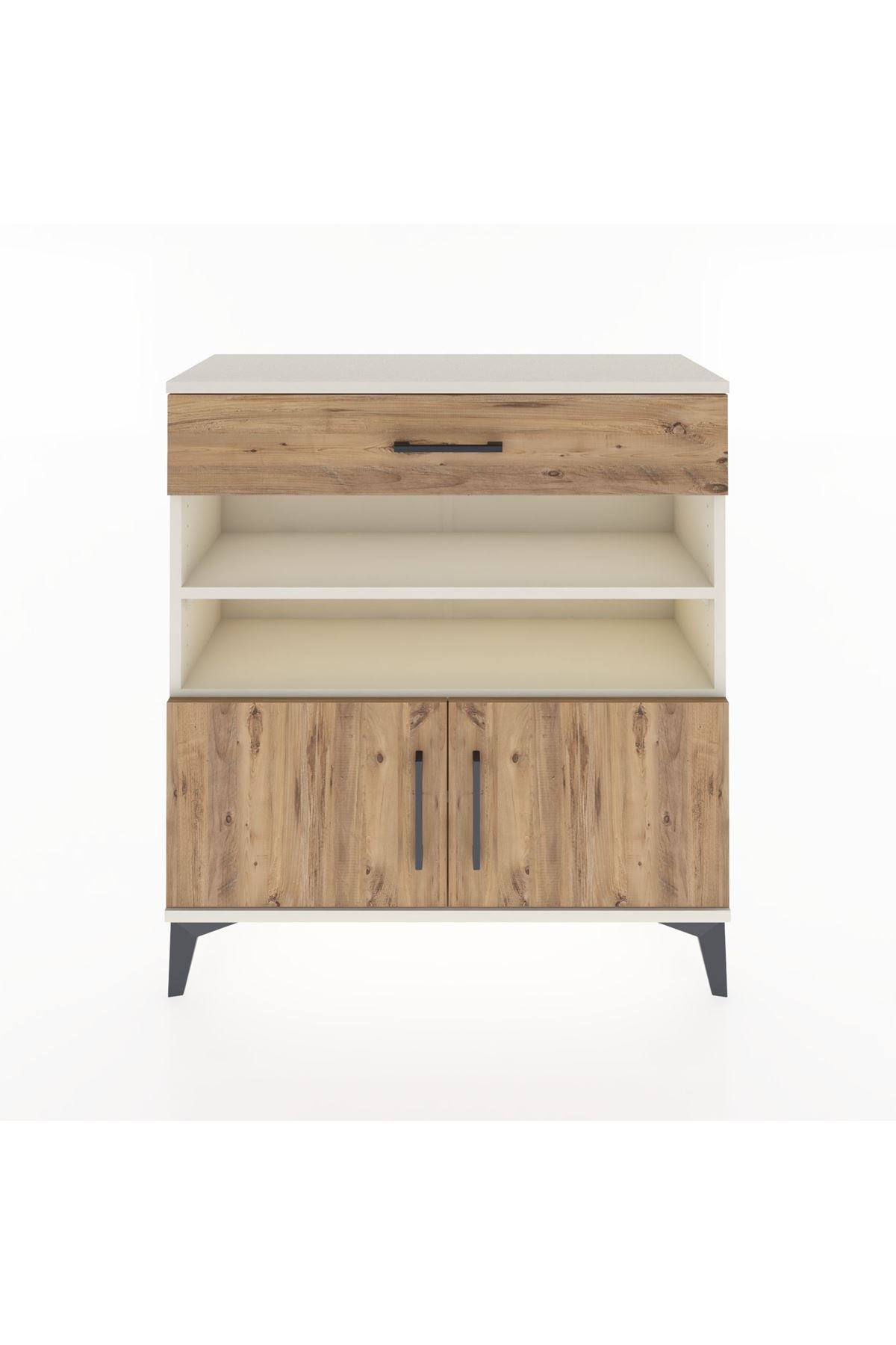 Arges Şifonyer 3 Raflı Tek Çekmeceli 2 Kapaklı 88x30x96 - S04M026V3A
