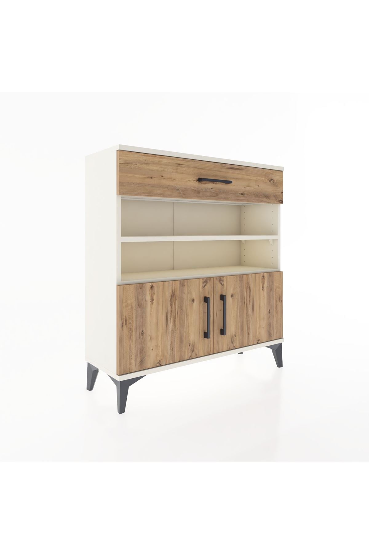 Arges Şifonyer 3 Raflı Tek Çekmeceli 2 Kapaklı 88x30x96 - S04M026V3A