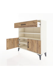 Arges Şifonyer 3 Raflı Tek Çekmeceli 2 Kapaklı 88x30x96 - S04M026V3A