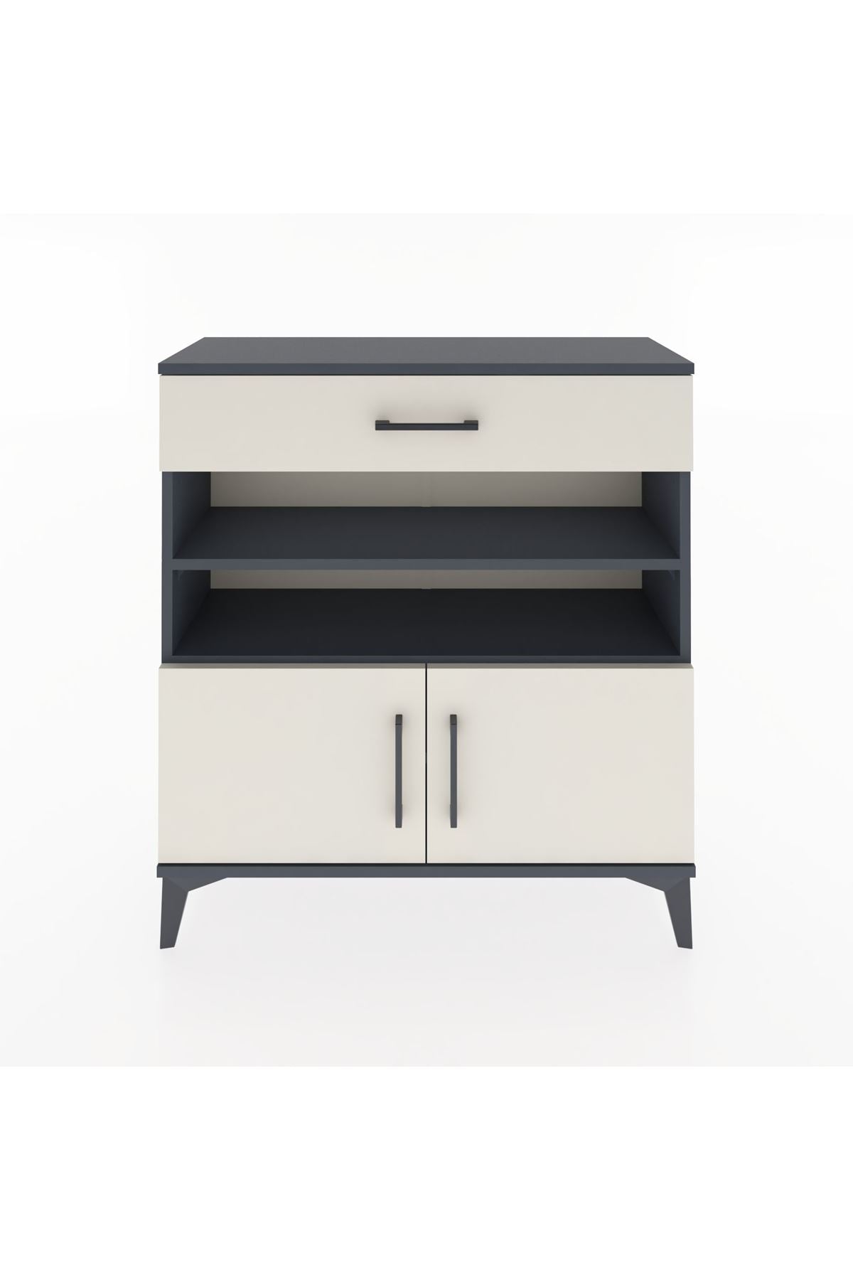 Arges Şifonyer 3 Raflı Tek Çekmeceli 2 Kapaklı 88x30x96 - S04M026V4A
