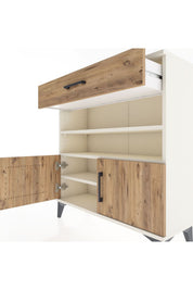 Arges Şifonyer 3 Raflı Tek Çekmeceli 2 Kapaklı 88x30x96 - S04M026V3A