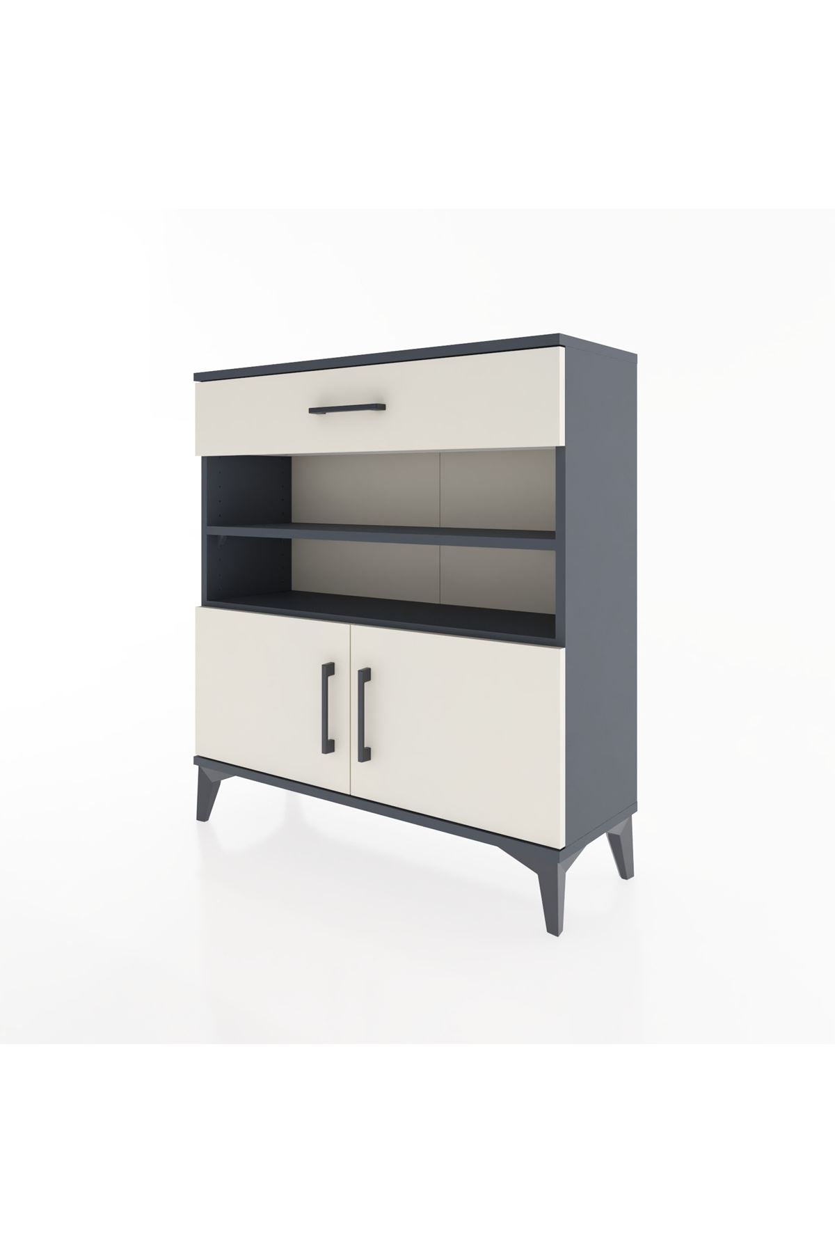 Arges Şifonyer 3 Raflı Tek Çekmeceli 2 Kapaklı 88x30x96 - S04M026V4A