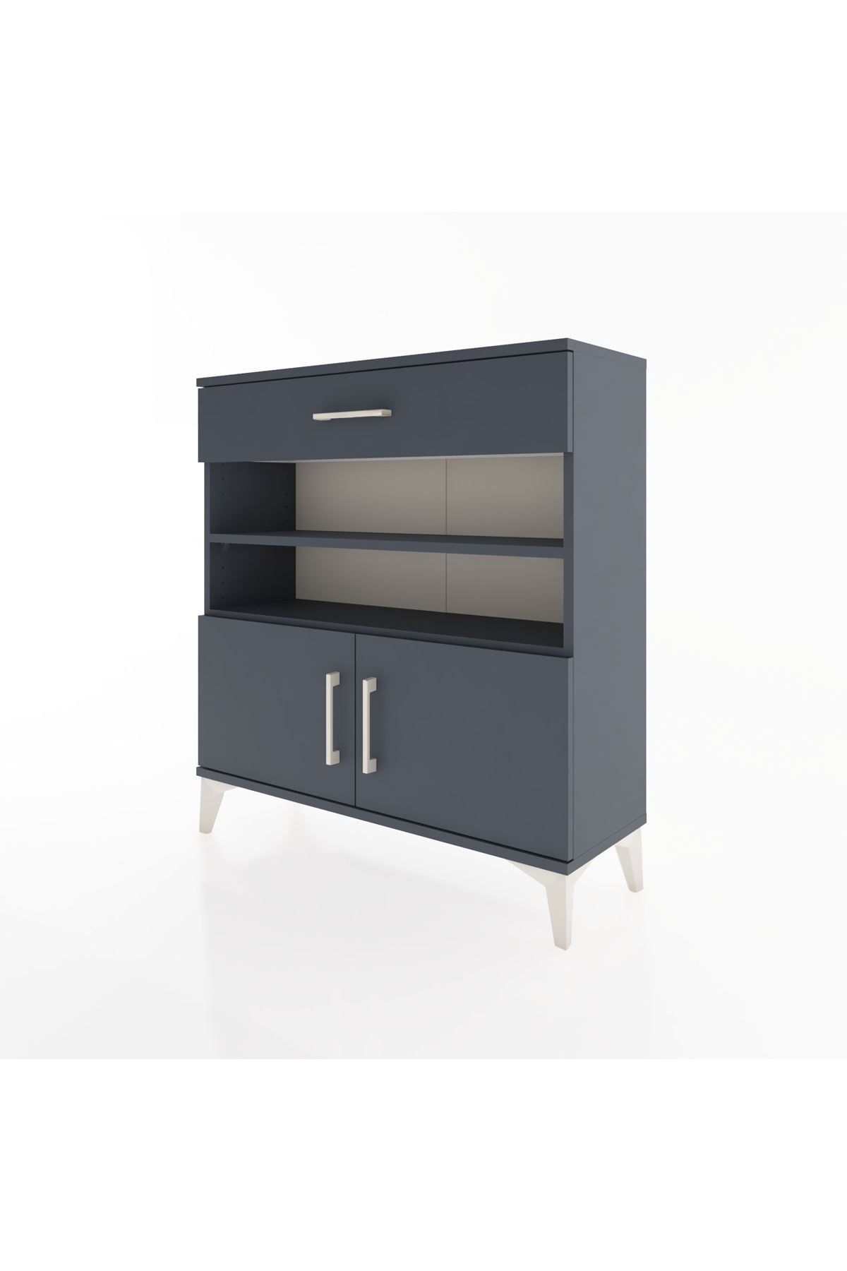 Arges Şifonyer 3 Raflı Tek Çekmeceli 2 Kapaklı 88x30x96 - S04M026V5A